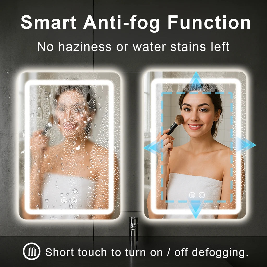 MYGIIVOVO LED Backlit Fogless Bathroom Mirror Vanity with Demister
