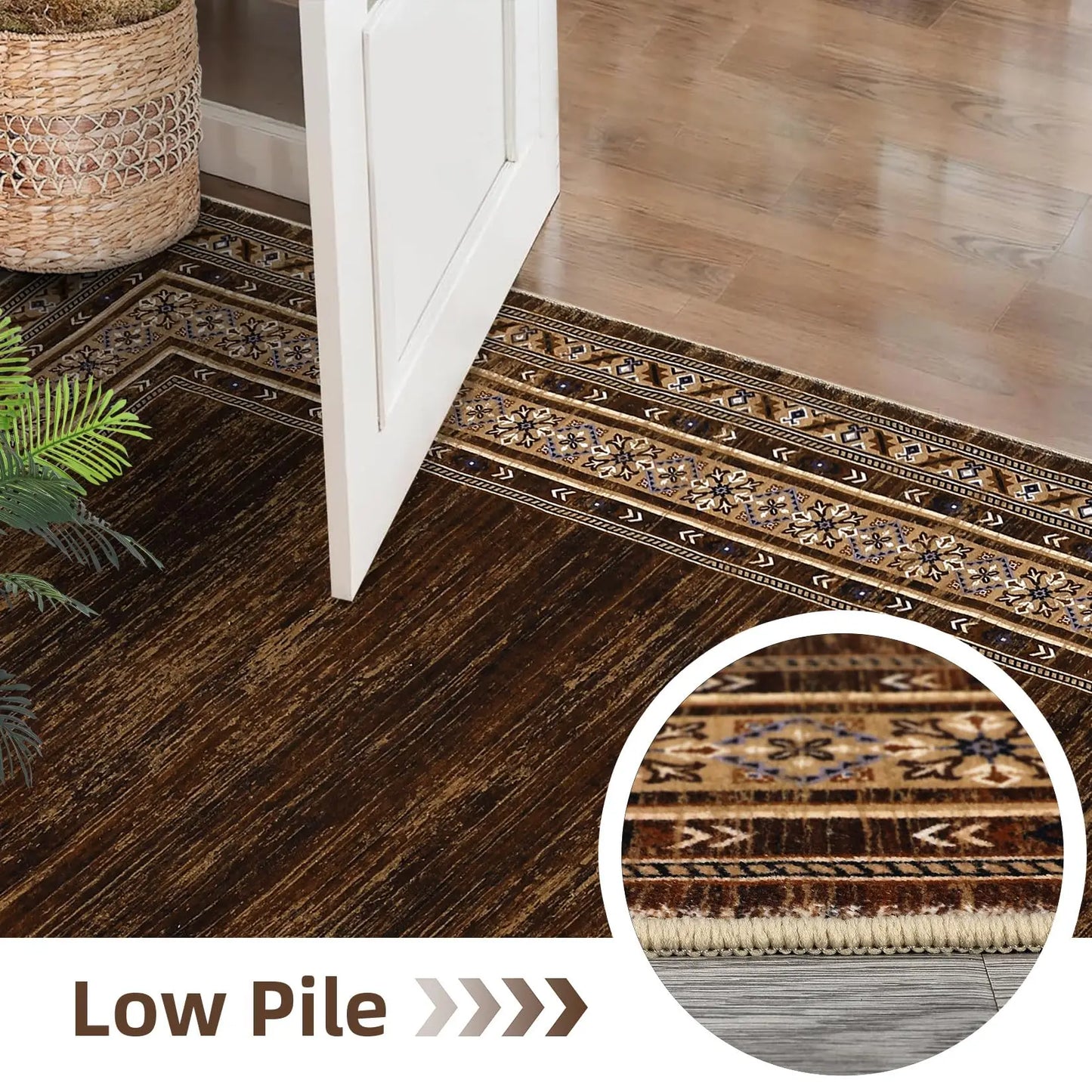 Modern Washable Area Rug With Soft Non Slip Texture