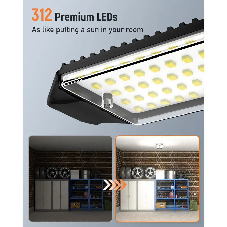 XMSJ LED Garage Light 2 Pack Super Bright Basement Ceiling