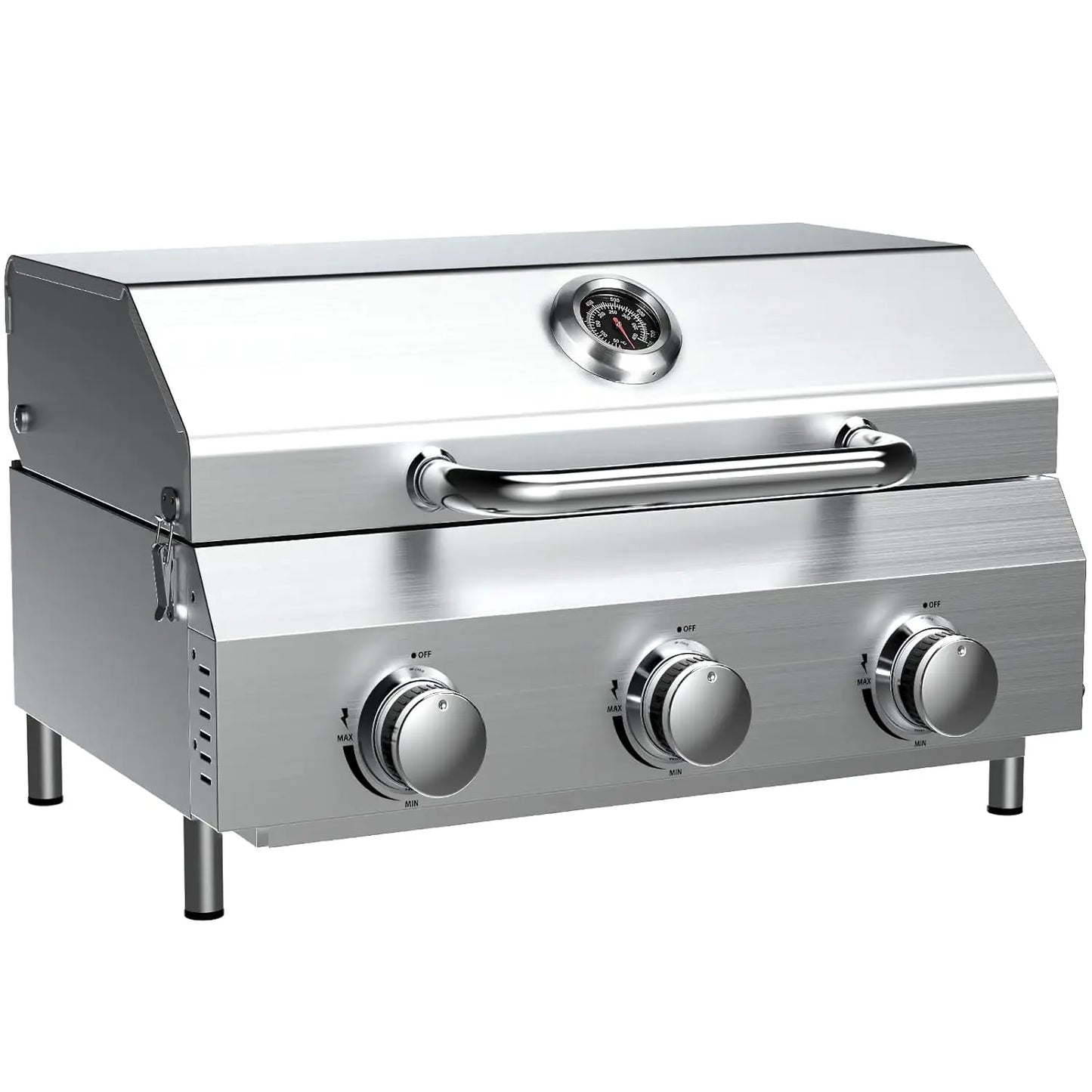 Porterhouse 20000 BTU Tabletop Gas Grill With Glass Lid 2 Burners