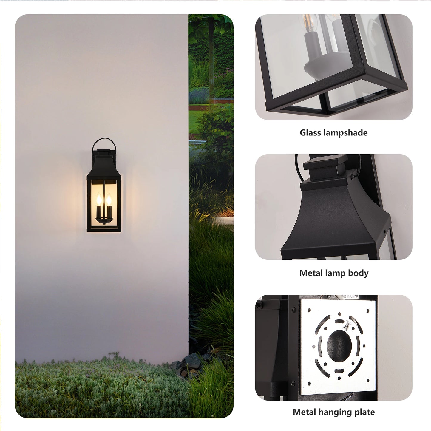 ARLGSITE Outdoor Wall Sconce Weather Resistant Exterior Light