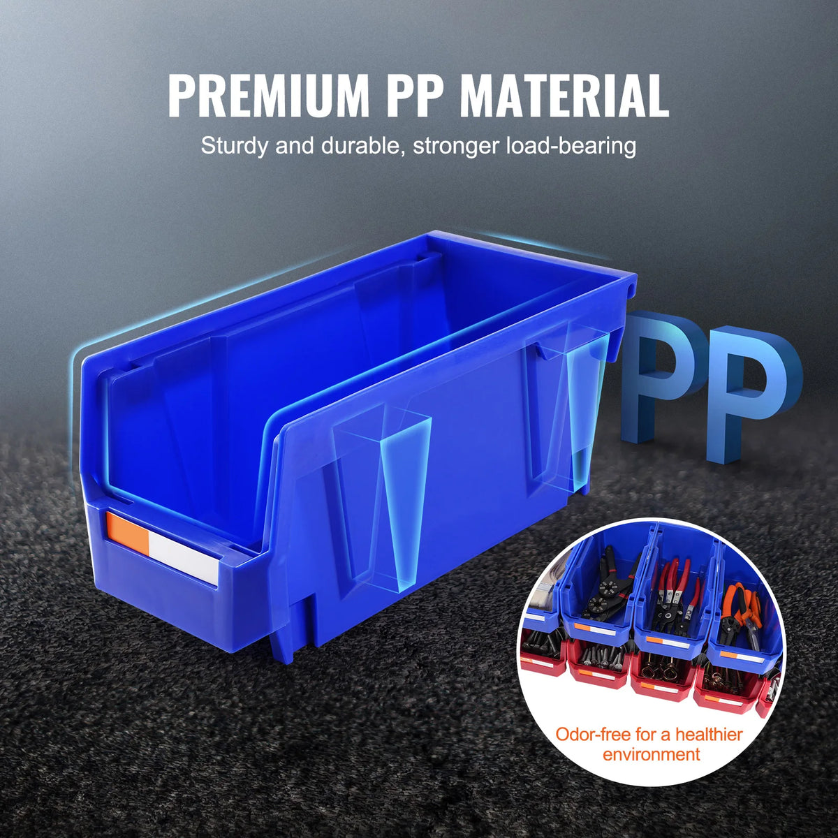 SucceBuy Stackable Plastic Parts Bin Storage Box Organizer Garage Tools