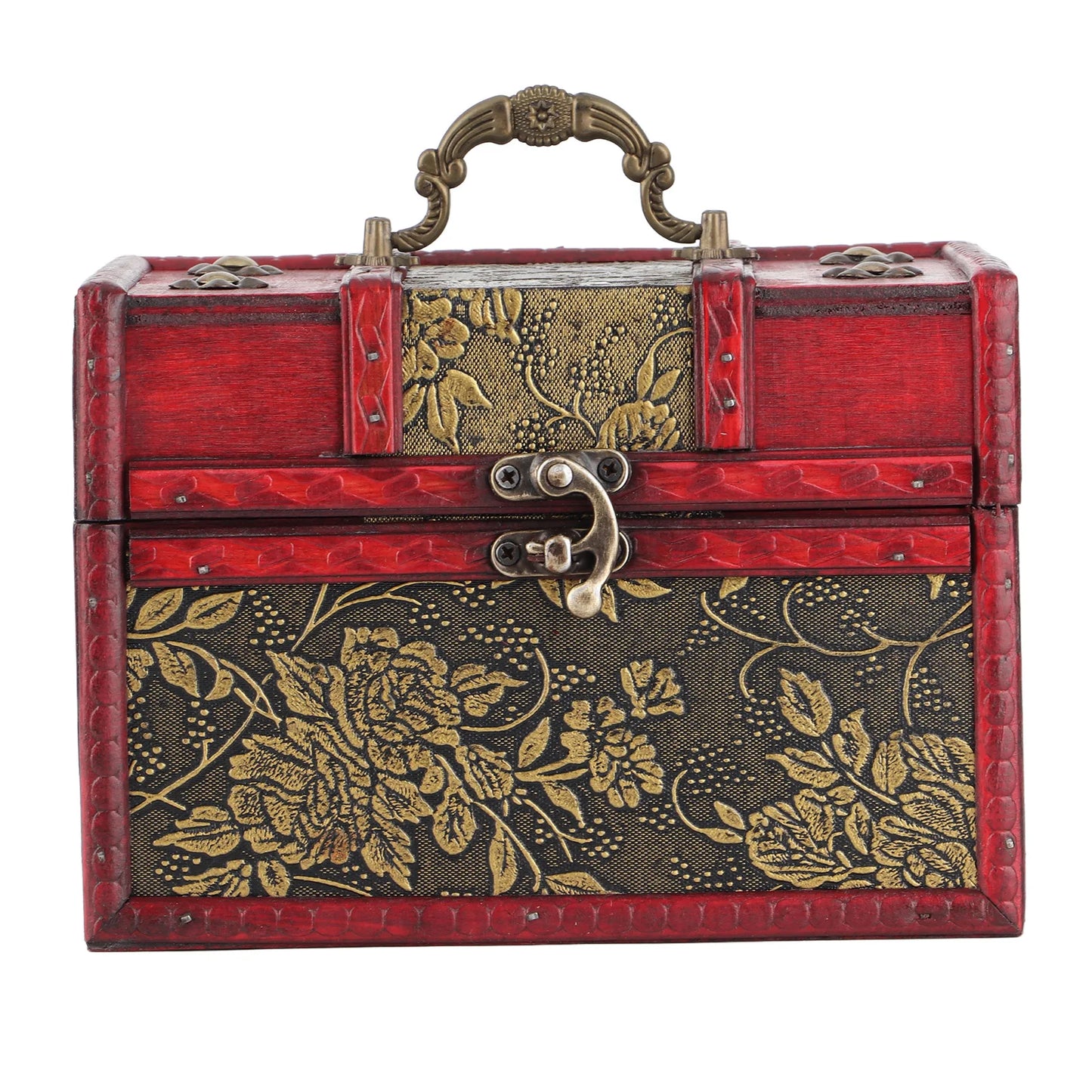 Wooden Jewelry Box Organizer Case With Faux Leather Interior