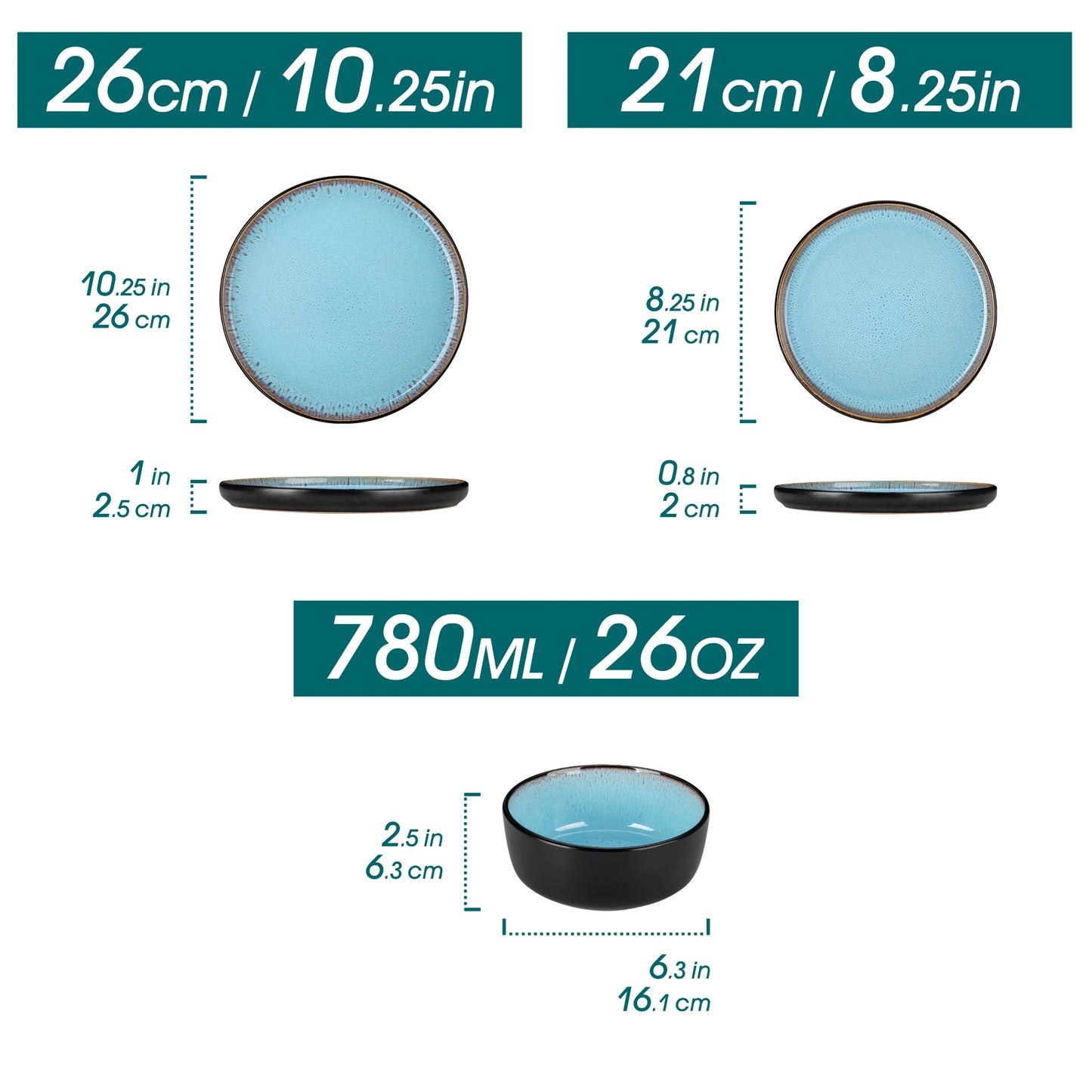 MALACASA Ceramic Dinnerware Set Stoneware Collection