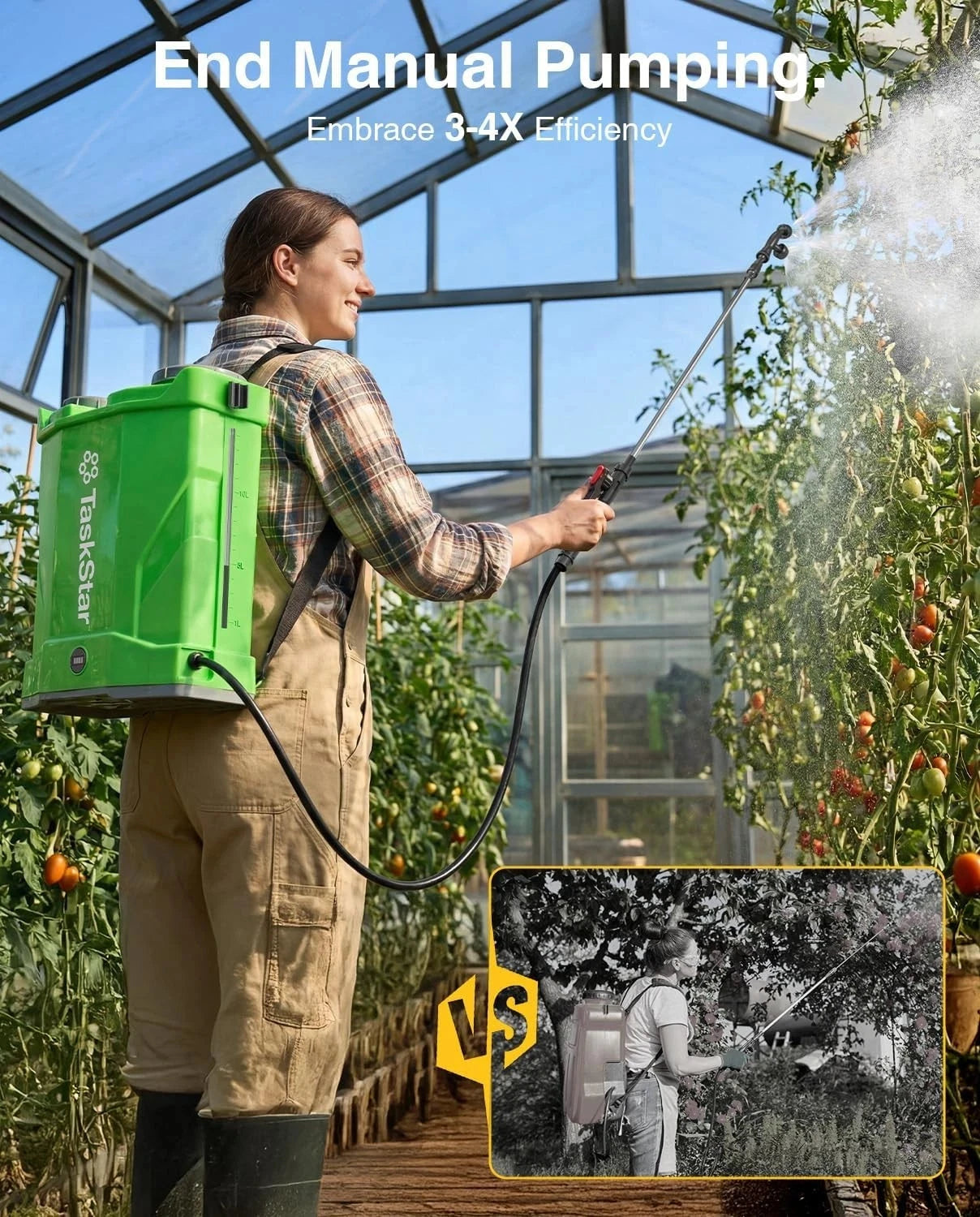 Taskstar 16L Battery Powered Electric Knapsack Sprayer With Wand