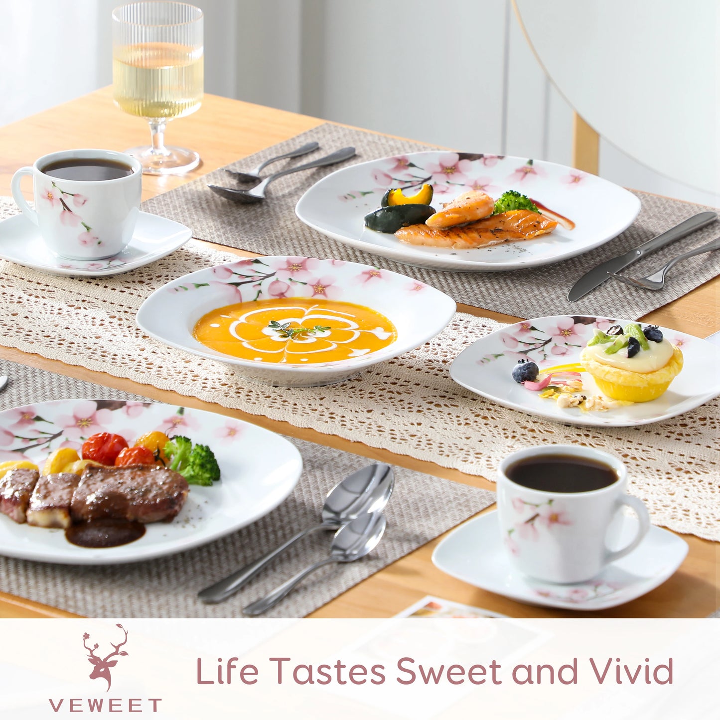 MALACASA Annie Porcelain Dinnerware Set 30 Piece Service For Six