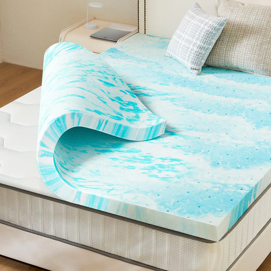 JHK Gel Memory Foam Mattress Topper With Cooling Comfort