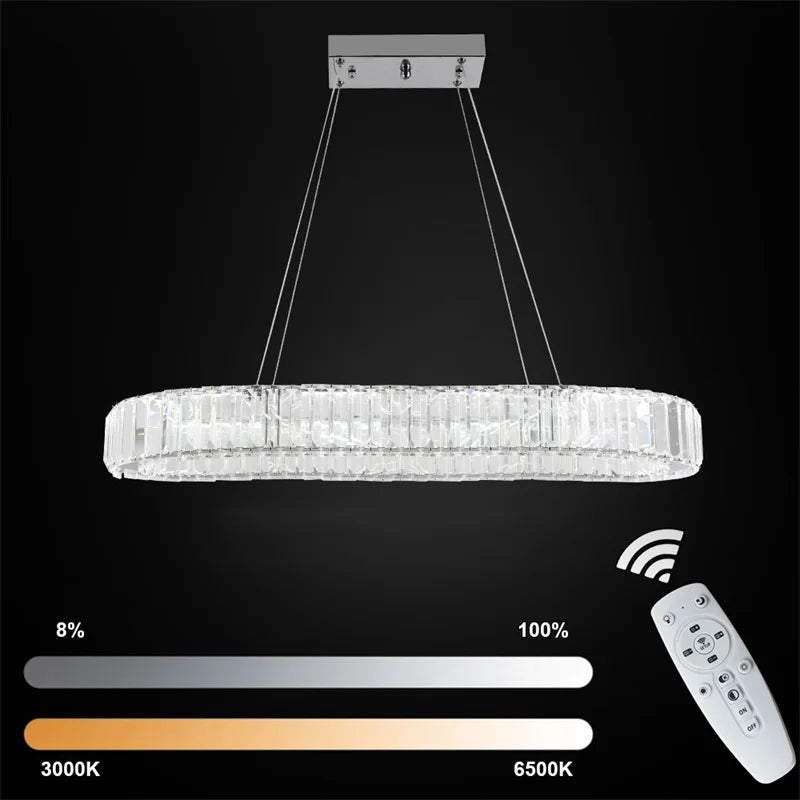 GreeLustr Modern Crystal LED Chandelier Pendant Ceiling Light