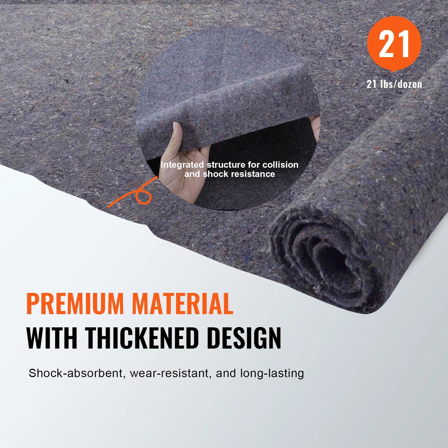 SucceBuy Heavy Duty Moving Blankets Recycled Cotton Furniture Packing Protection