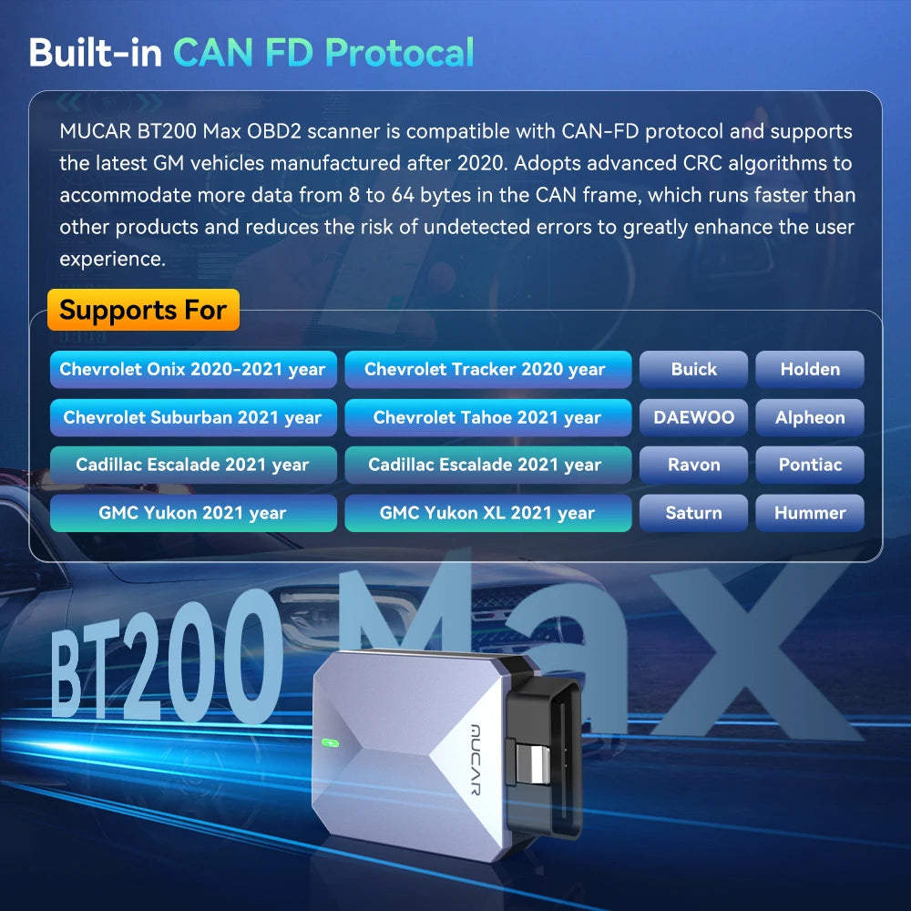 MUCAR BT200 MAX OBD2 Scanner Full System Diagnostic Tool