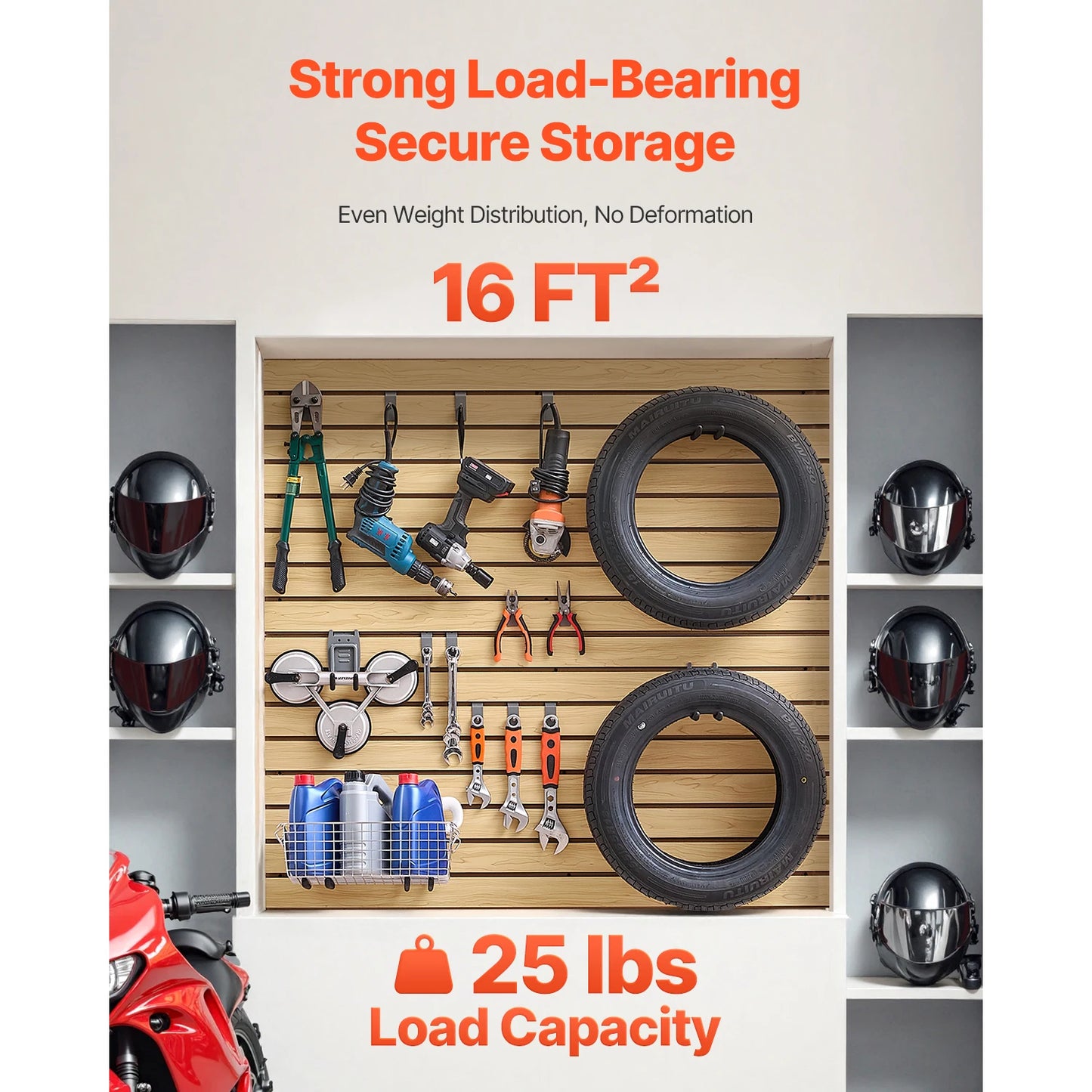 Easy Install Adjustable MDF Garage Slat Wall Paneling System