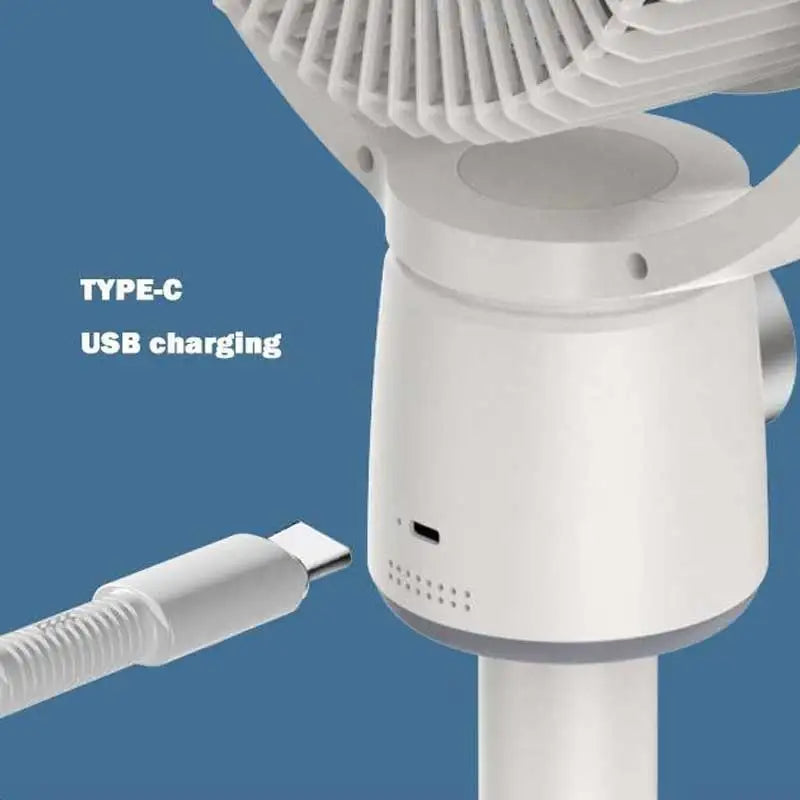 BALASHOV USB Rechargeable Floor Fan With Timed Low Noise Cooling