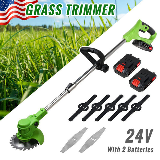 Cordless 2-In-1 Weed Trimmer With Fast Charger Batteries Included
