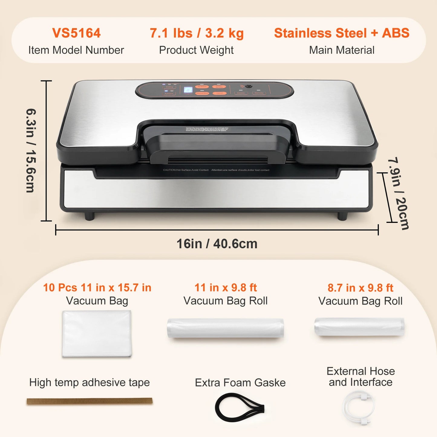 SucceBuy 130W Vacuum Sealer Machine For Food Packaging