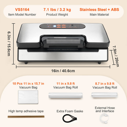 SucceBuy 130W Vacuum Sealer Machine For Food Packaging