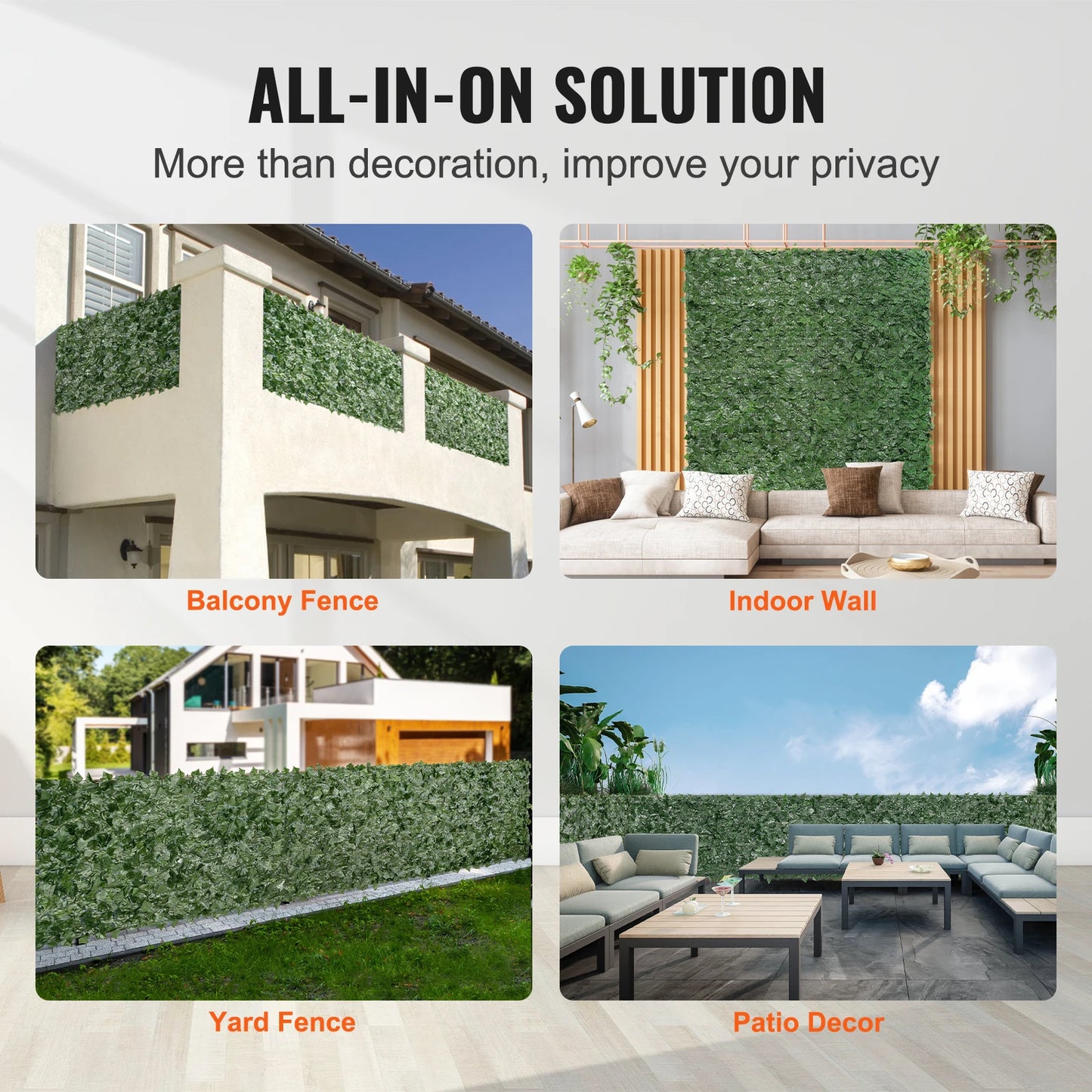 Ivy Privacy Fence Artificial Green Wall Outdoor Garden And Balcony