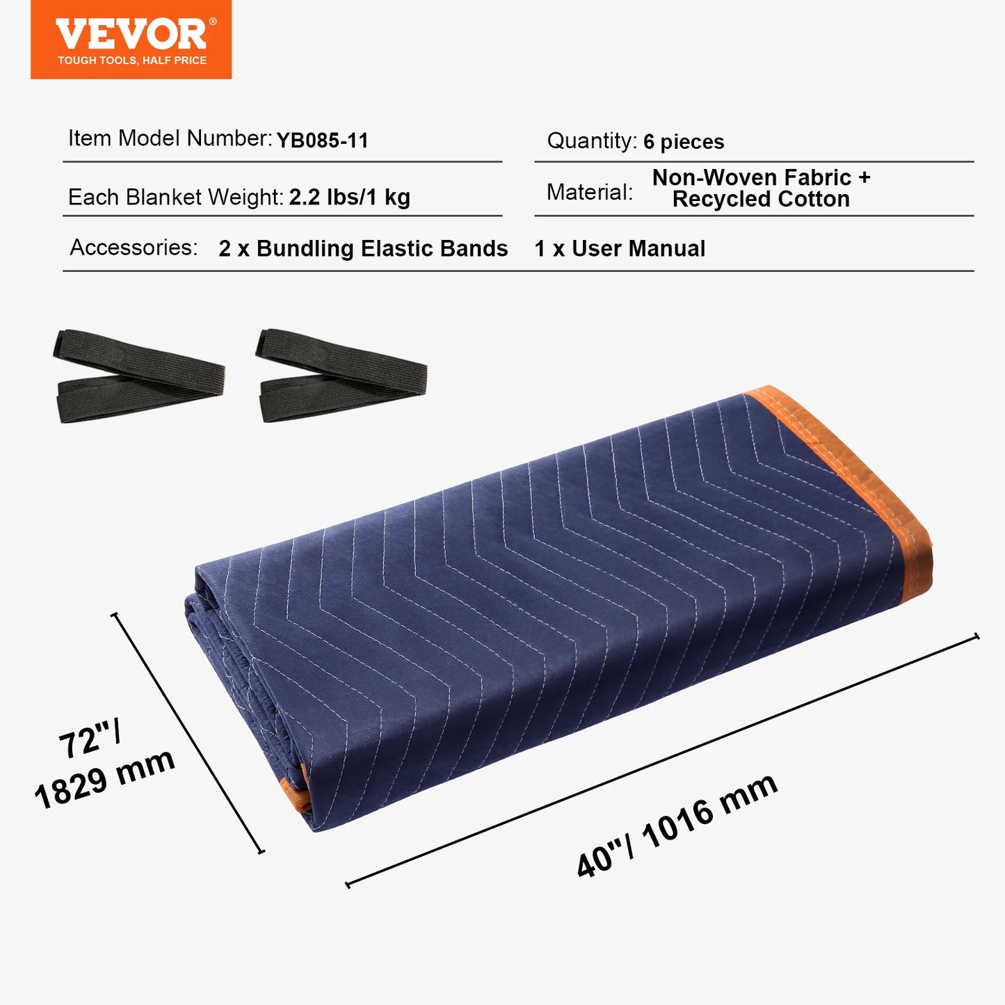 SucceBuy 12 Pack Heavy Duty Moving Blankets for Furniture