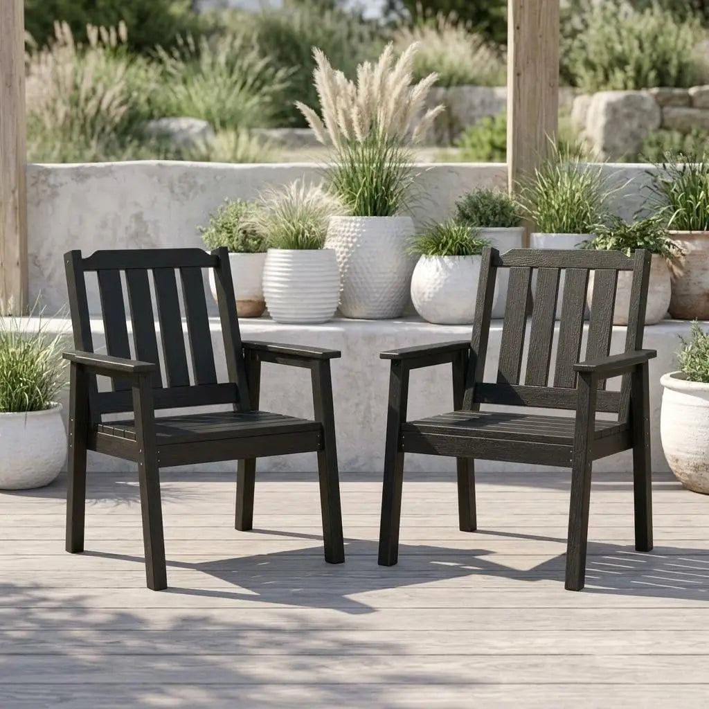 Studyset Outdoor Patio Dining Chairs Set Heavy Duty HDPE Waterproof