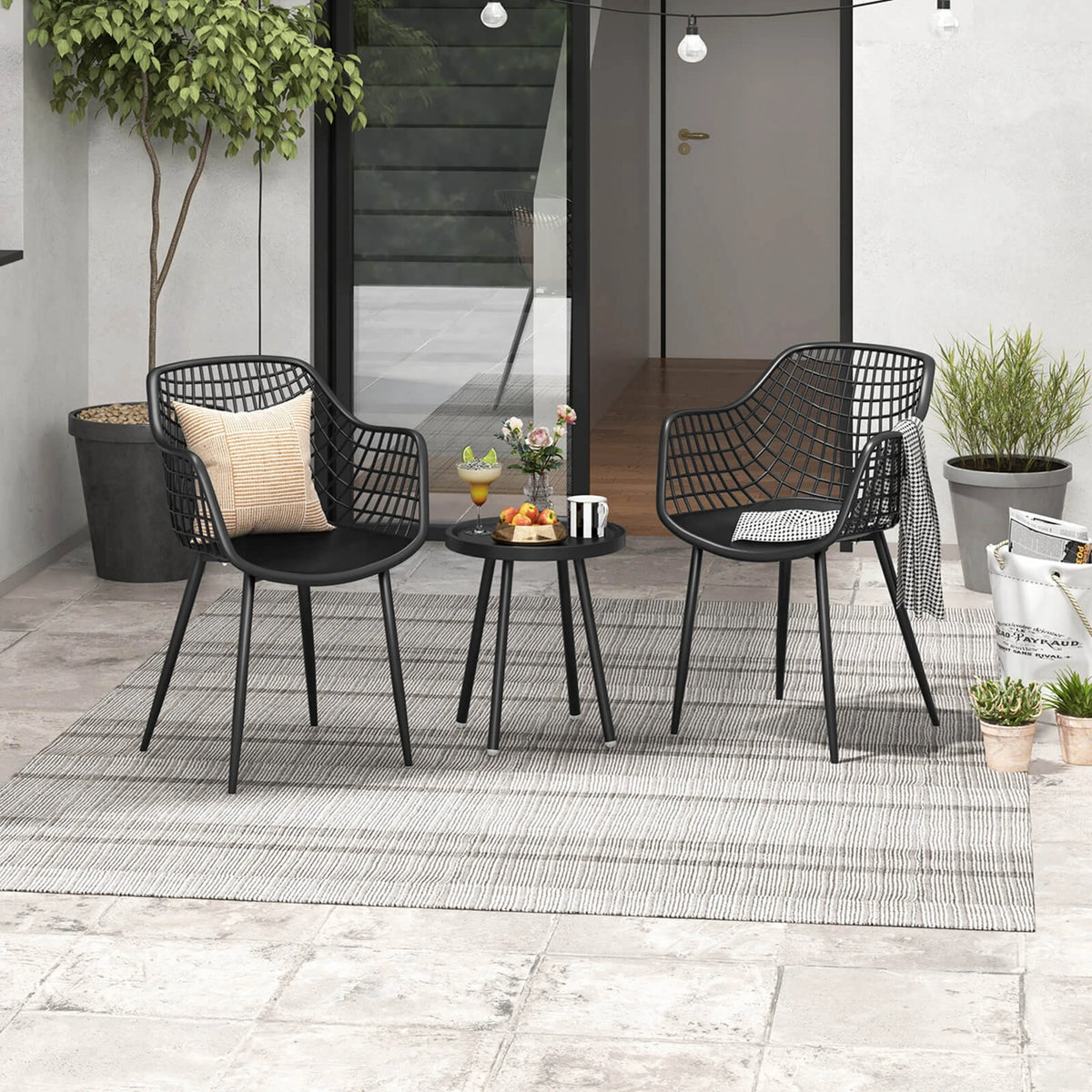 HOMASIS All Weather Patio Bistro Table and Chair Set of Two