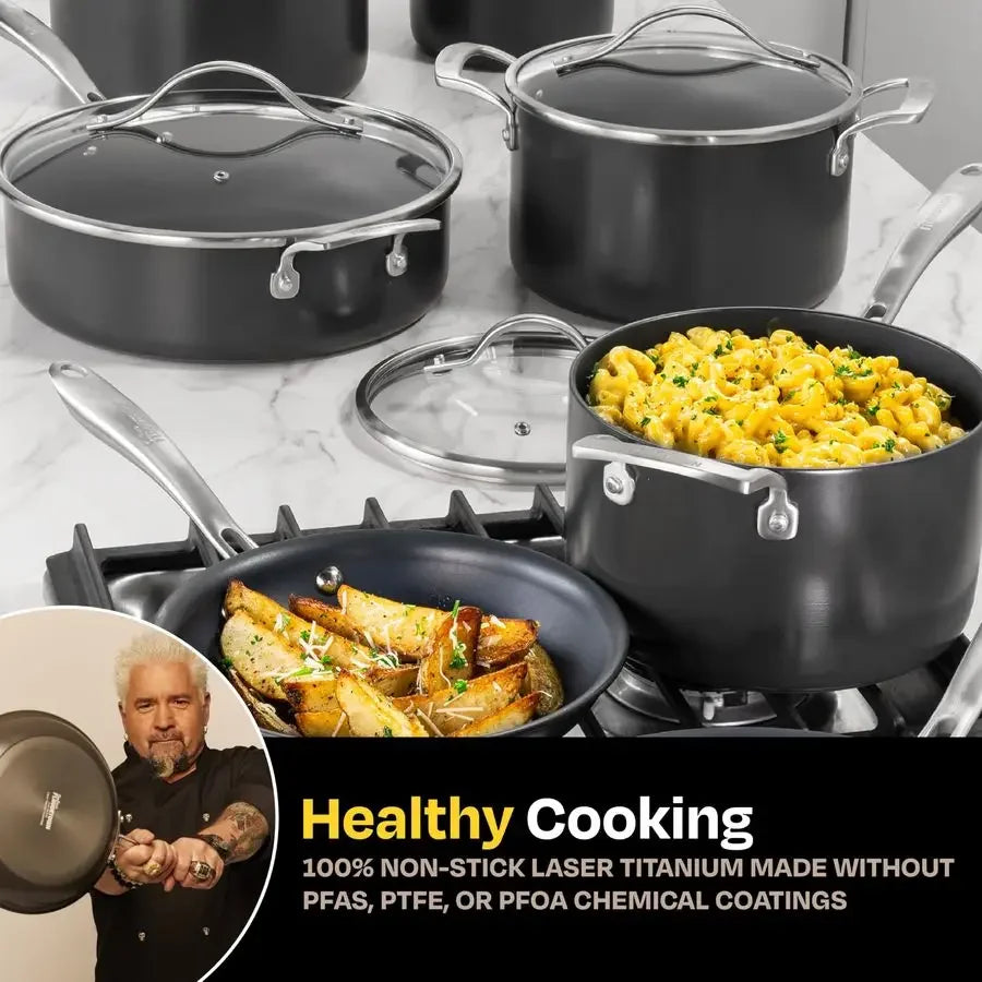 XMSJ Nonstick Titanium Cookware Set Dishwasher Safe