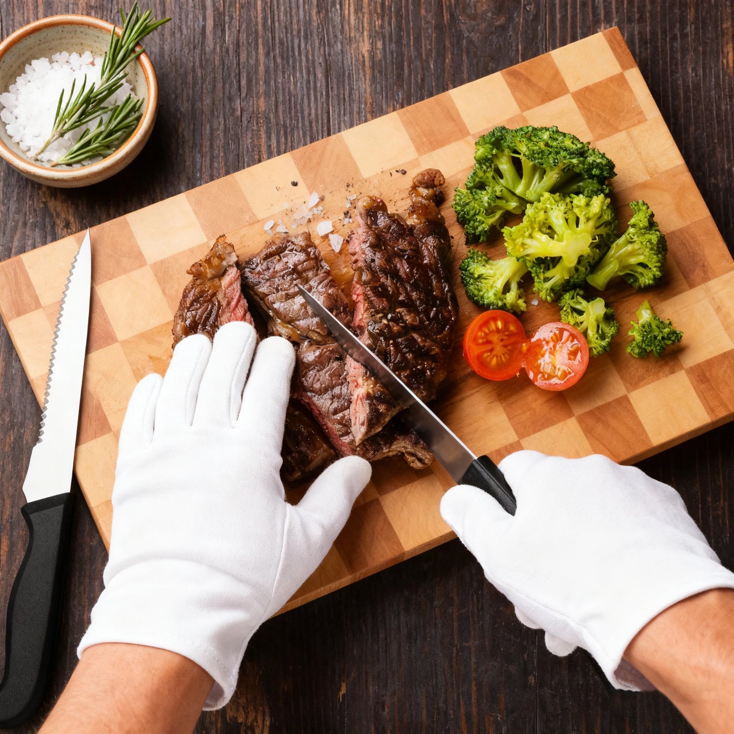 Stainless Steel Serrated Steak Knife Set With Ergonomic Handles