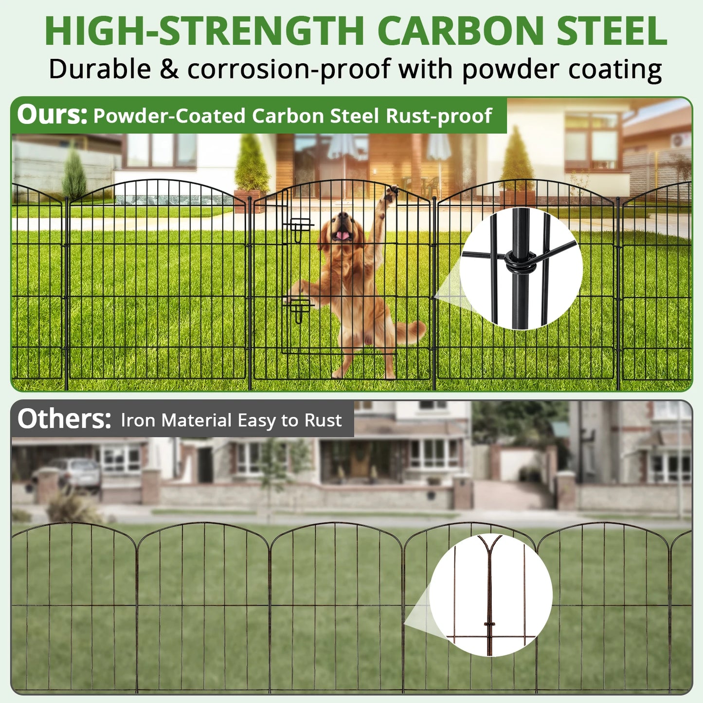 Decorative Garden Fence With Gate For Outdoor Use Durable