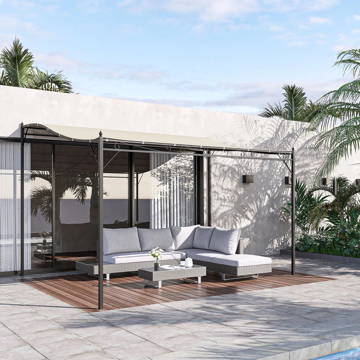Steel Outdoor Pergola Gazebo For Patio Garden And Deck