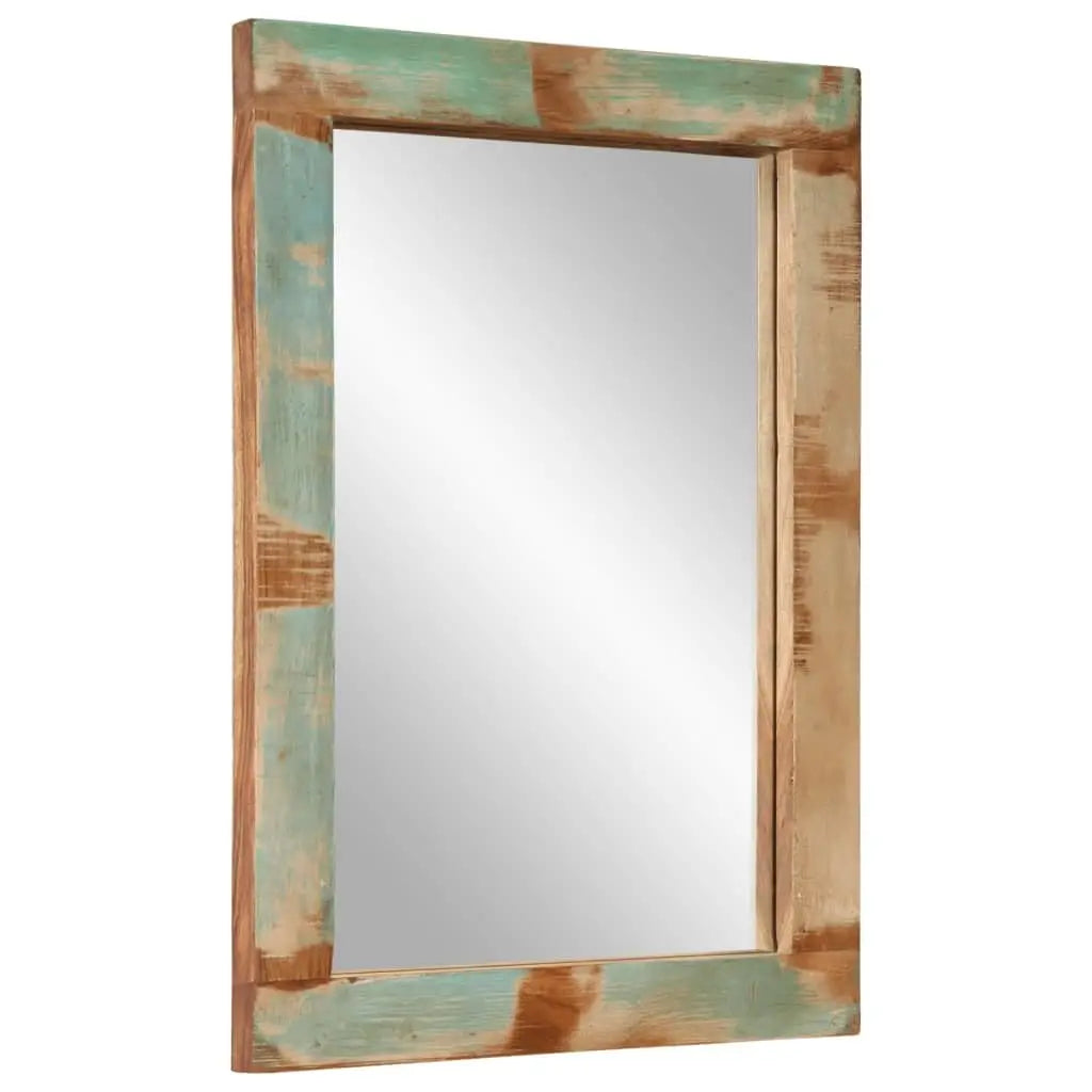 Rustic Reclaimed Wood Farmhouse Bathroom Vanity Set With Mirror