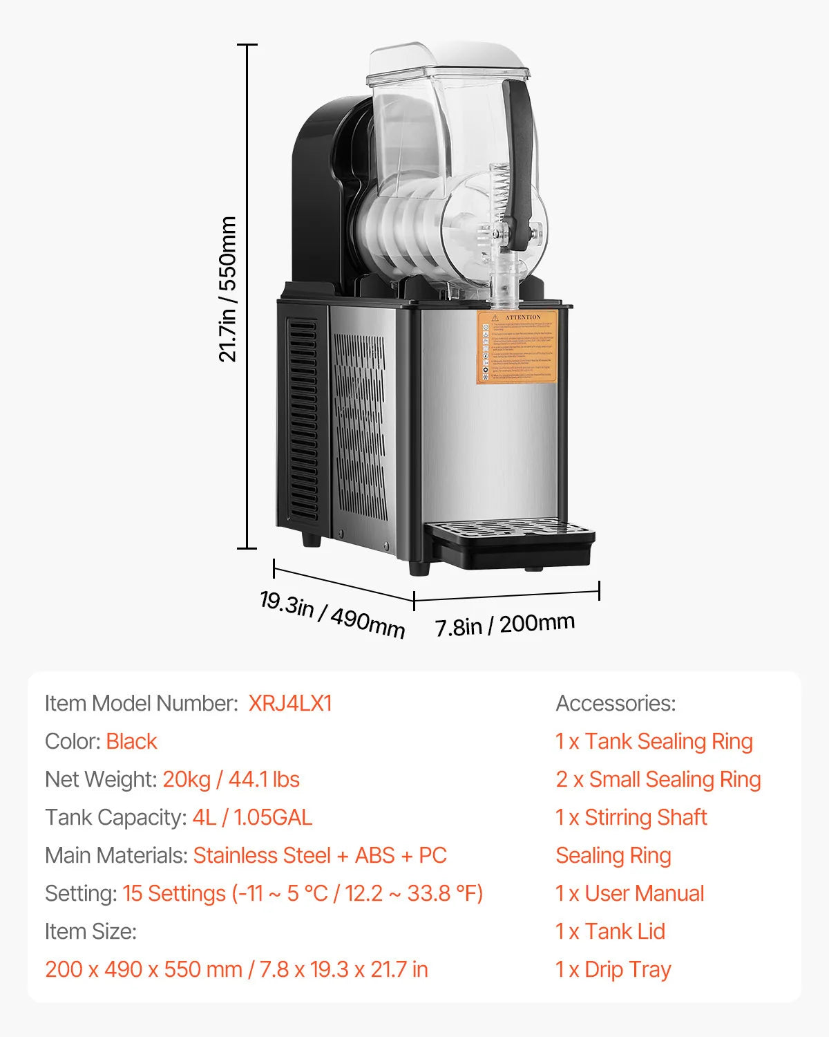 VEVOR Commercial Slushy Machine Dual Tank For Margaritas And Smoothies