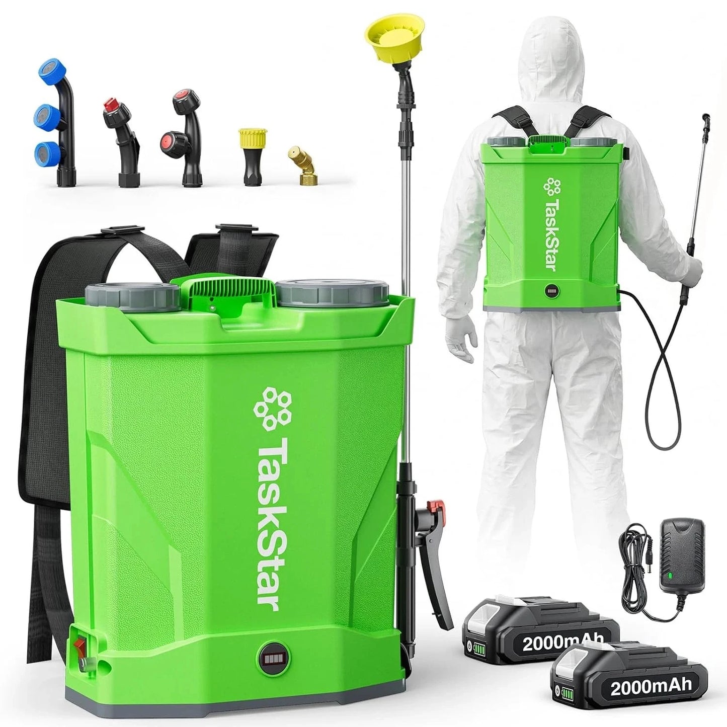 Taskstar 16L Battery Powered Electric Knapsack Sprayer With Wand