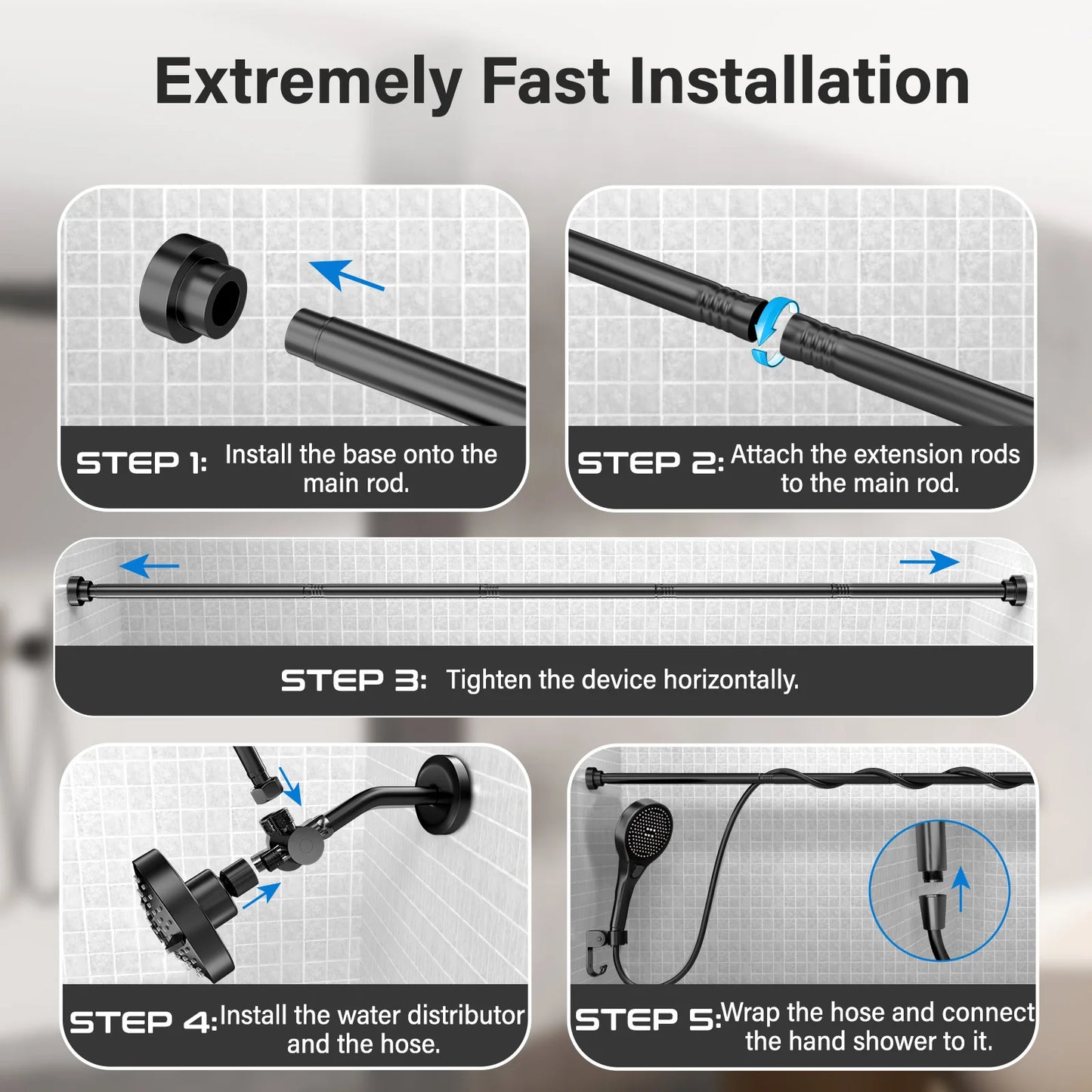 Tandem Shower Head for Couples With High Pressure Dual System