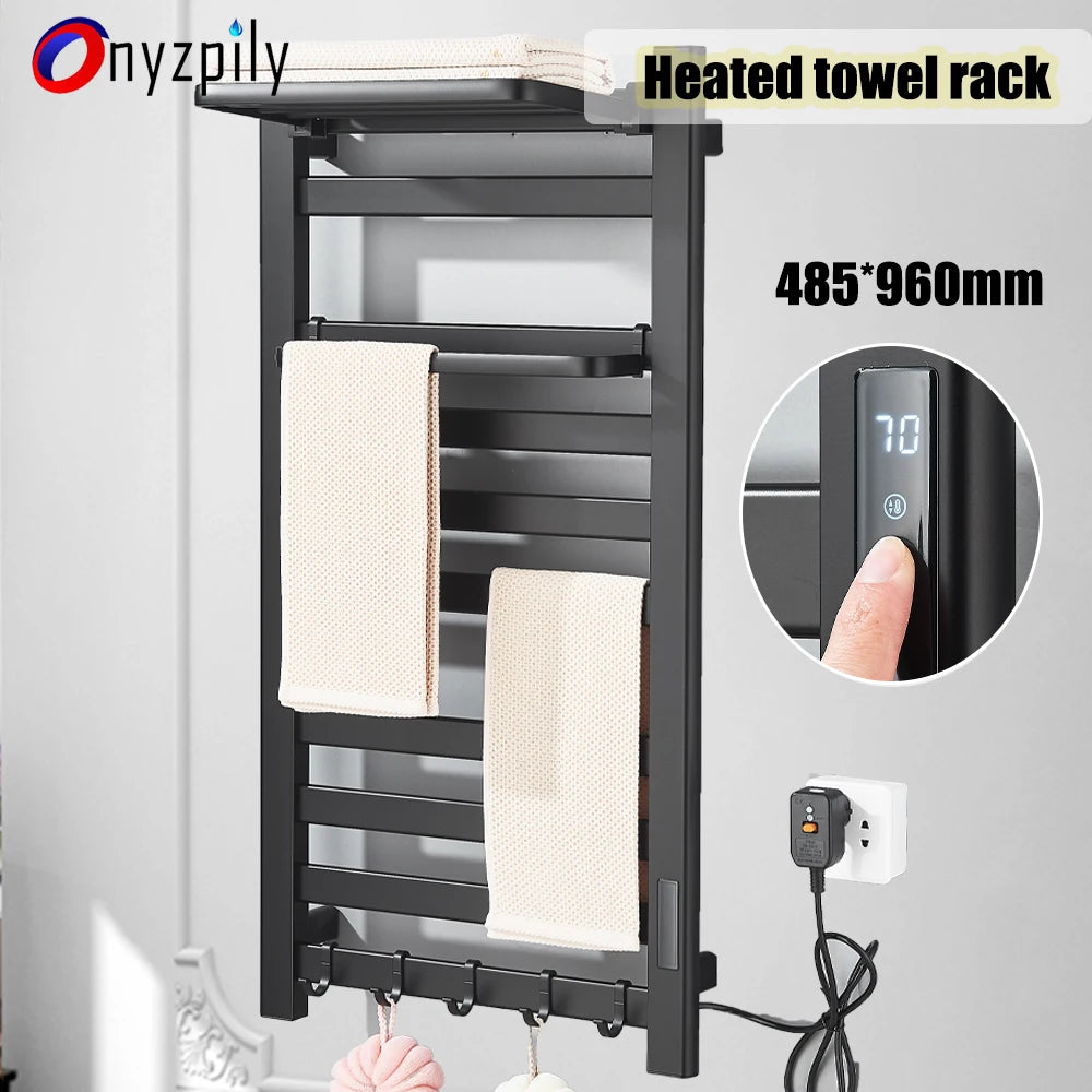 Onyzpily Electric Heated Towel Rack With Digital Touch Thermostat