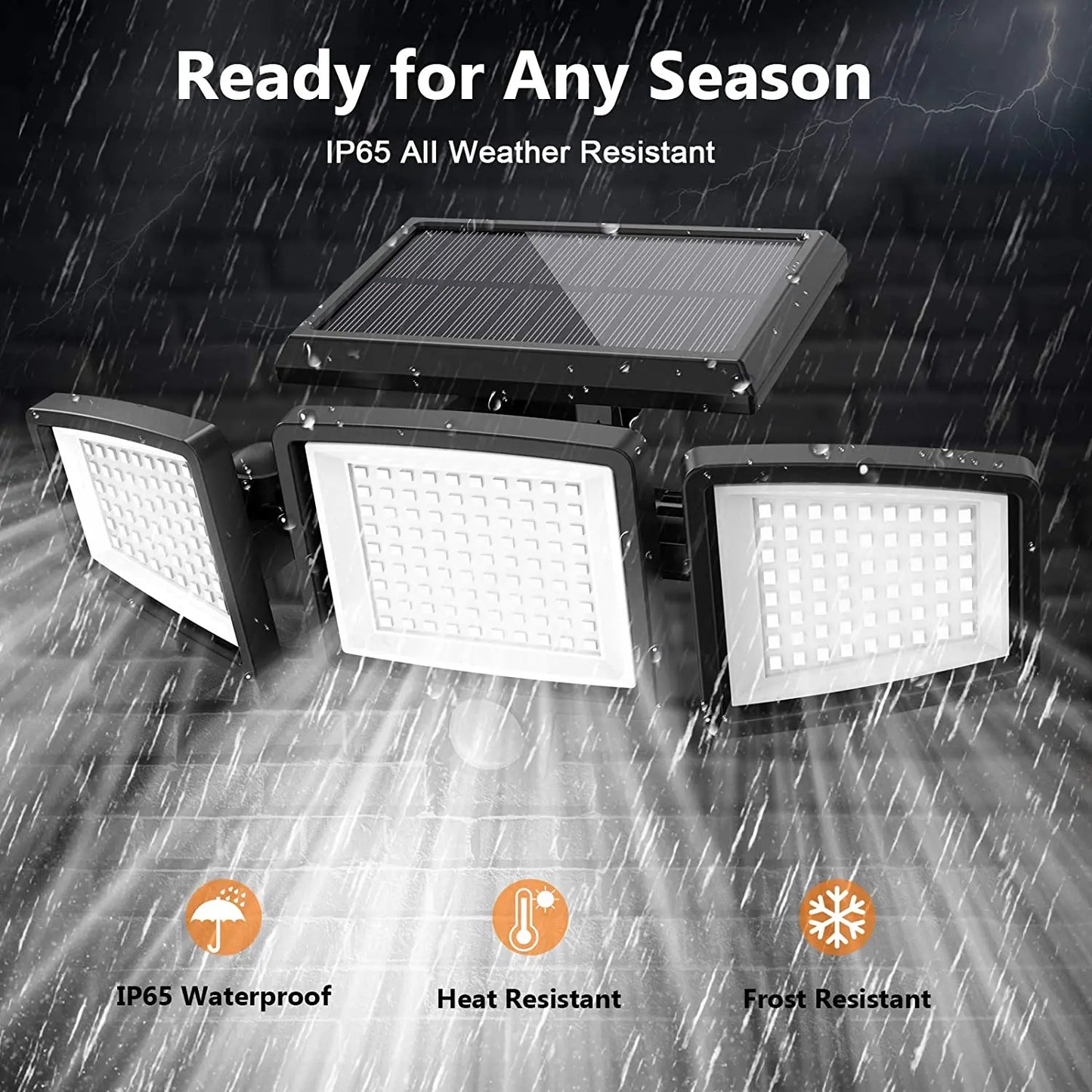 SZRSTH 3 Pack Outdoor Solar Lights With Motion Sensor 2800LM