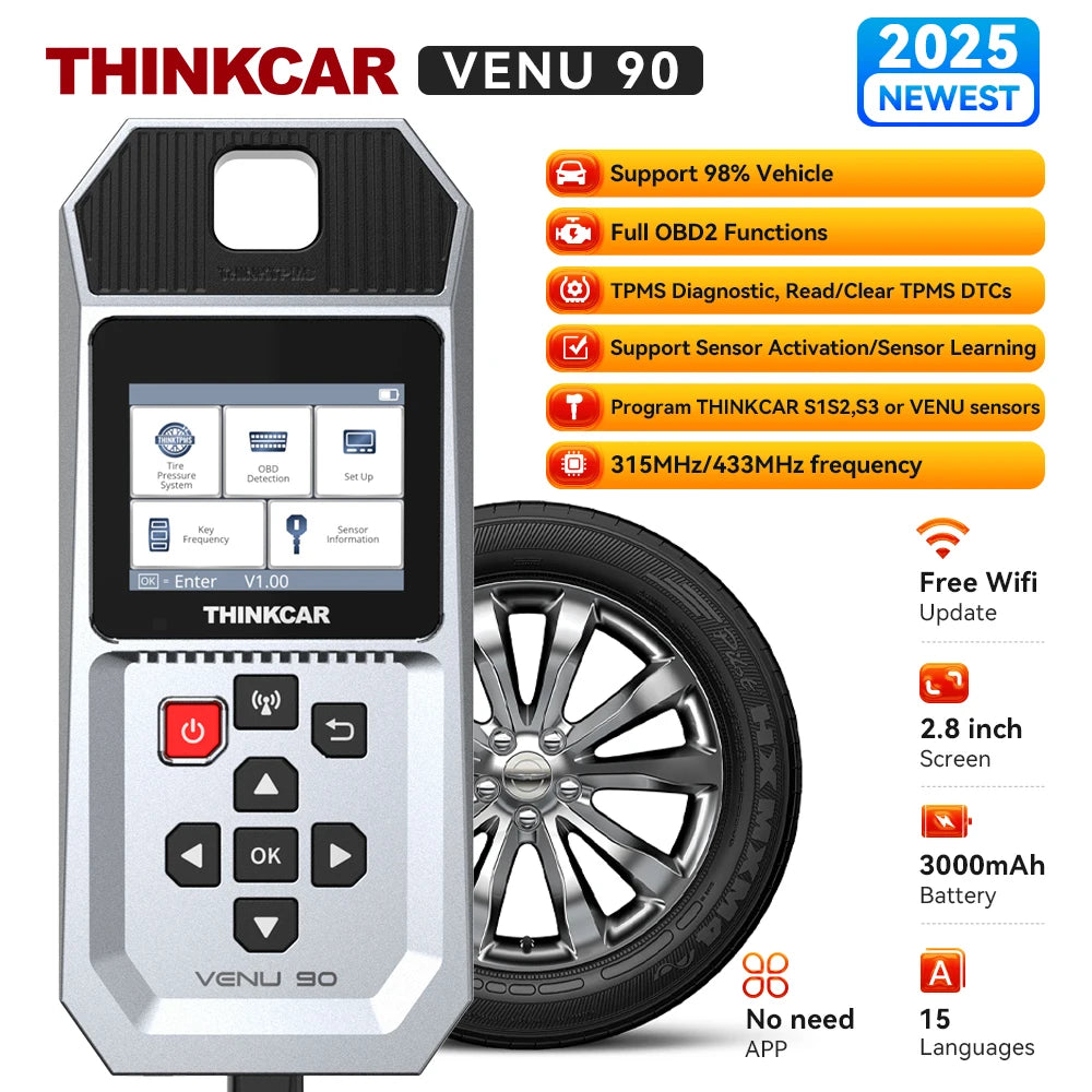 Venu 90 TPMS Diagnostic Tool Sensor Activate Learning OBD2 Scan