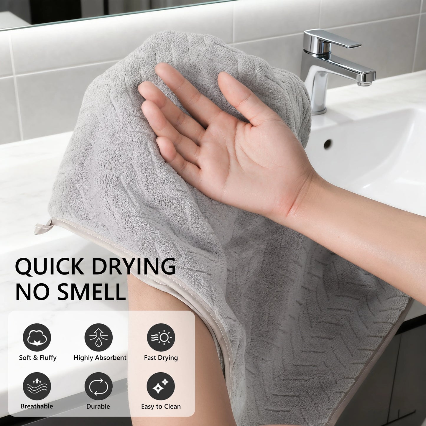 Luxury Microfiber Towel Set Quick Dry Highly Absorbent For Bathroom