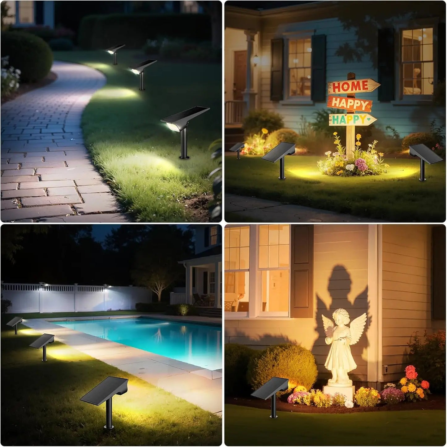 Intelamp Solar Spotlight With Three Lighting Modes For Outdoor Use