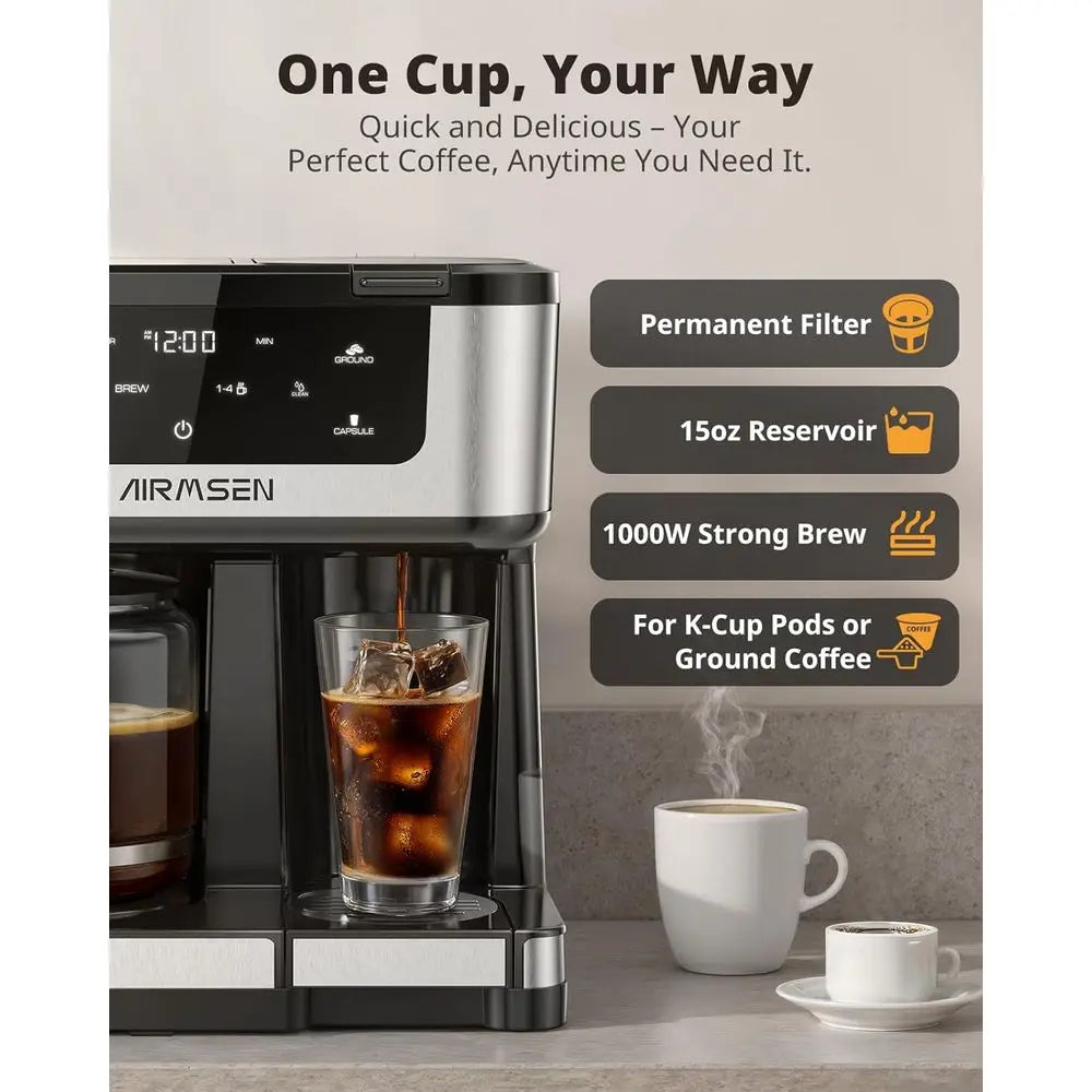 Programmable Dual Coffee Maker For K Cups And Ground Beans
