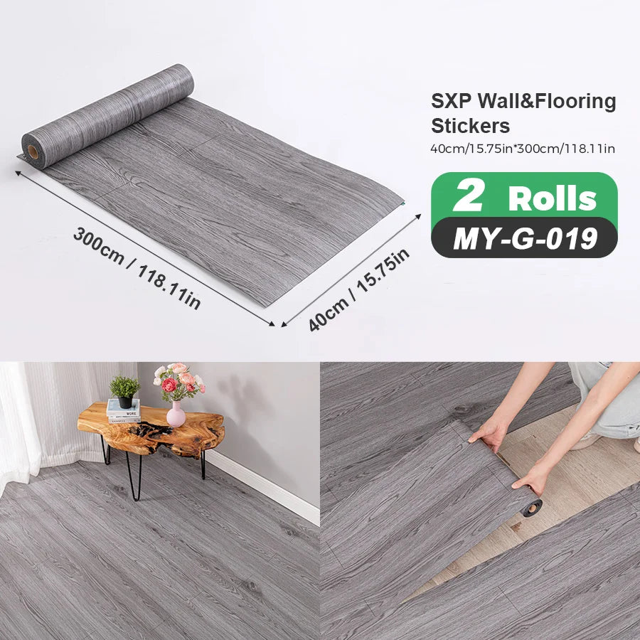 Self-Adhesive Wall and Floor Sticker Wood Grain Marble Design Wallpaper