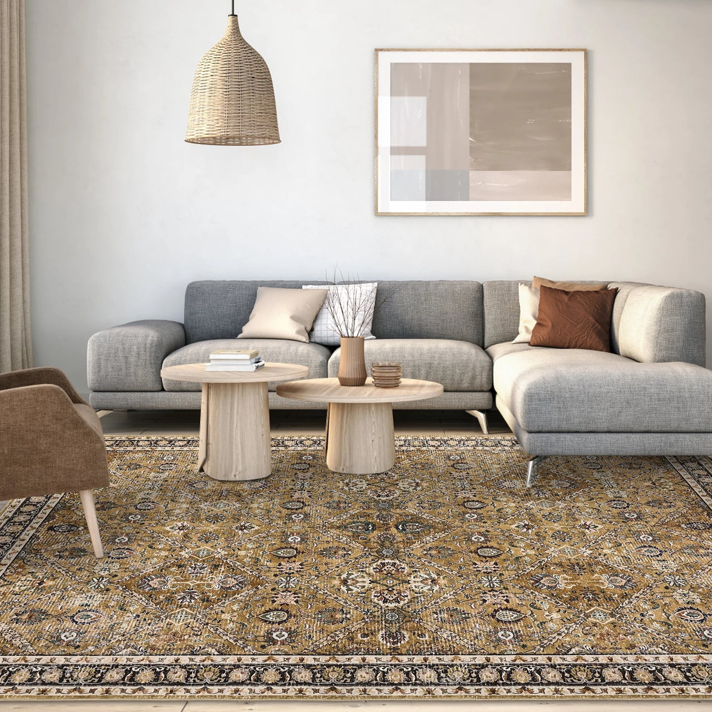 Moroccan Trellis Rug Non Slip Machine Washable Stain Resistant