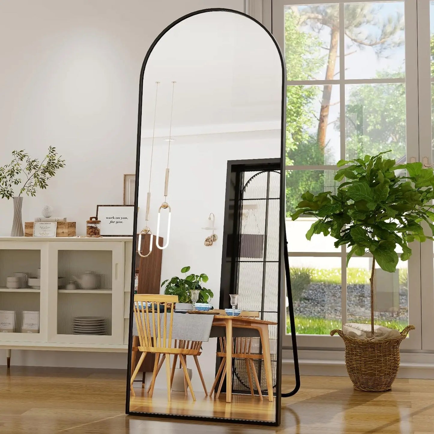 BEAUTYPEAK Arched Mirror With Aluminum Frame For Home Use