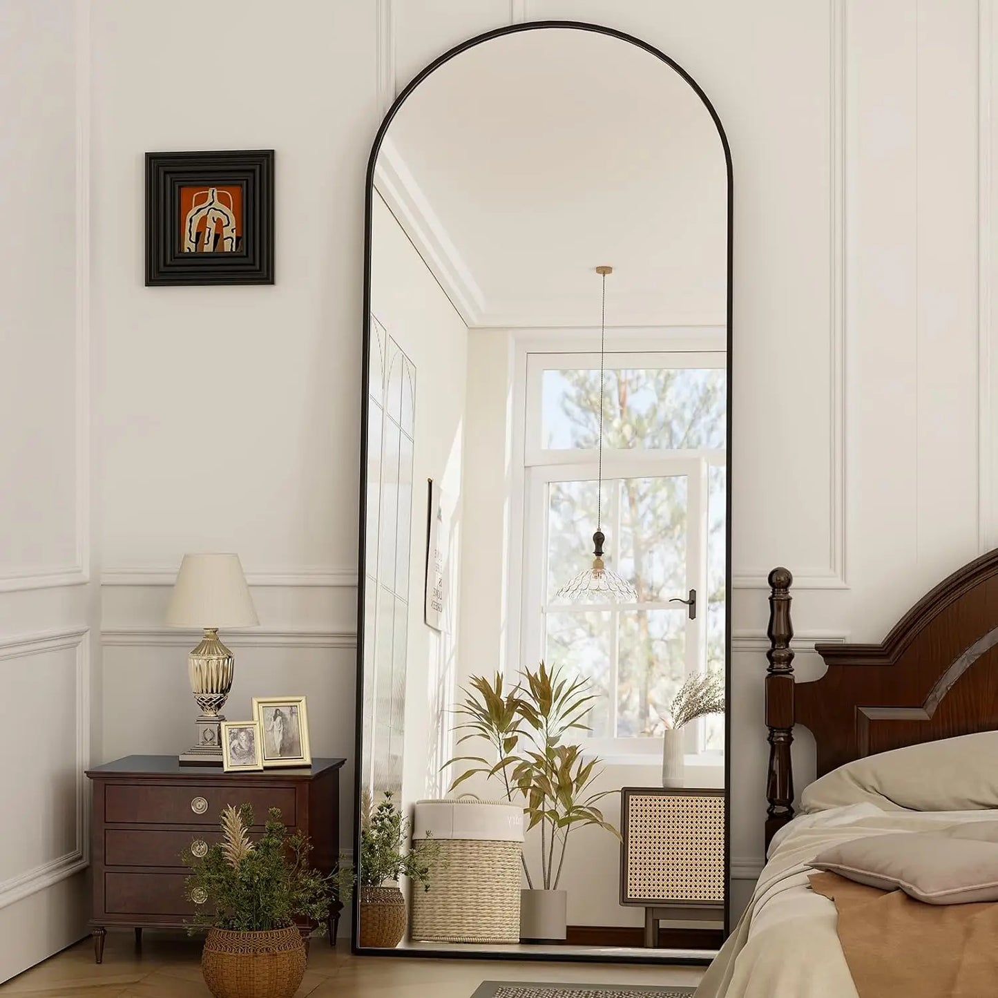 BEAUTYPEAK Arched Mirror With Aluminum Frame For Home Use