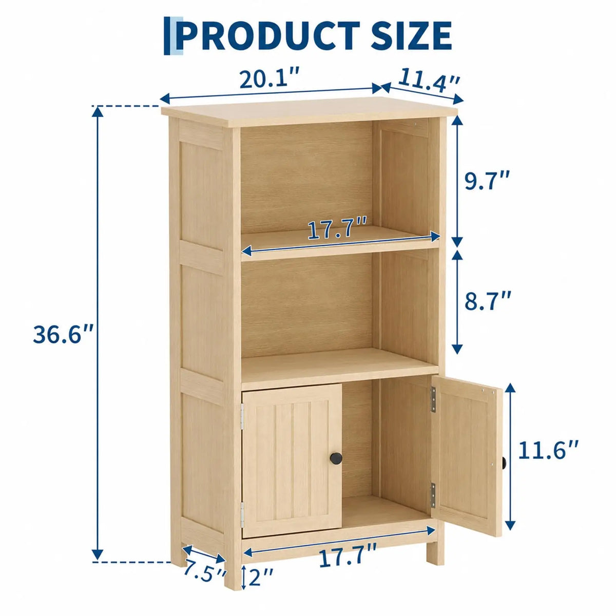HiMISS Farmhouse Bathroom Storage Cabinet With Adjustable Shelves
