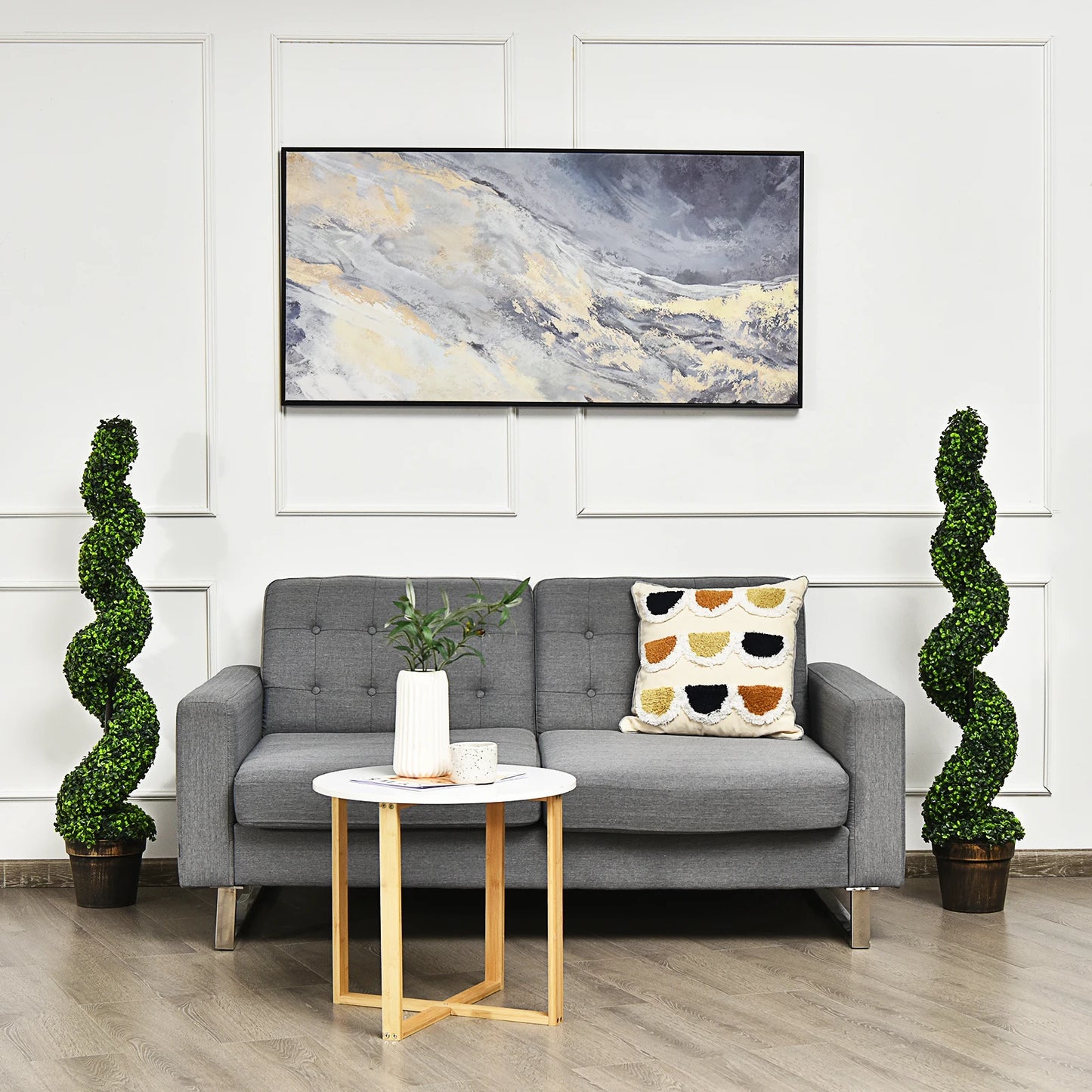 LIFEZEAL CN 2Pack Spiral Boxwood Topiary Tree For Indoor Outdoor