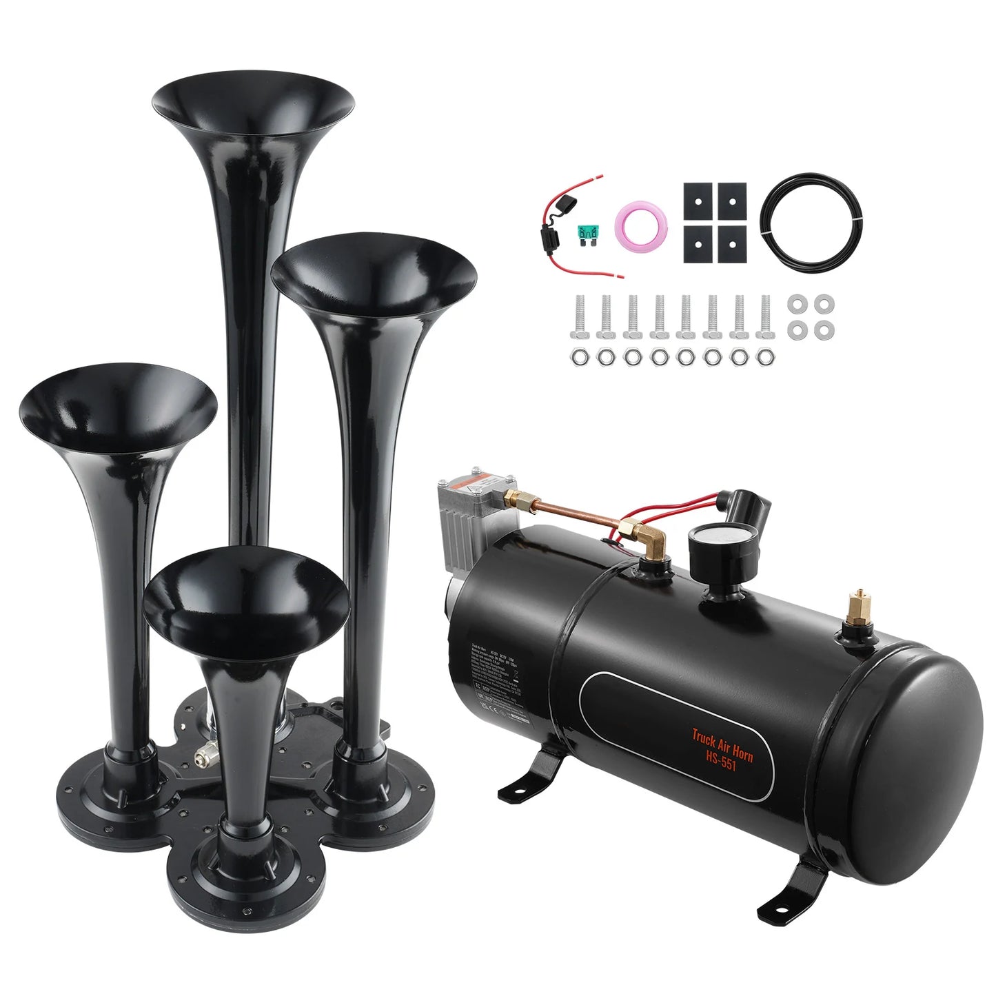 SucceBuy 4-Trumpet Train Horns Kit