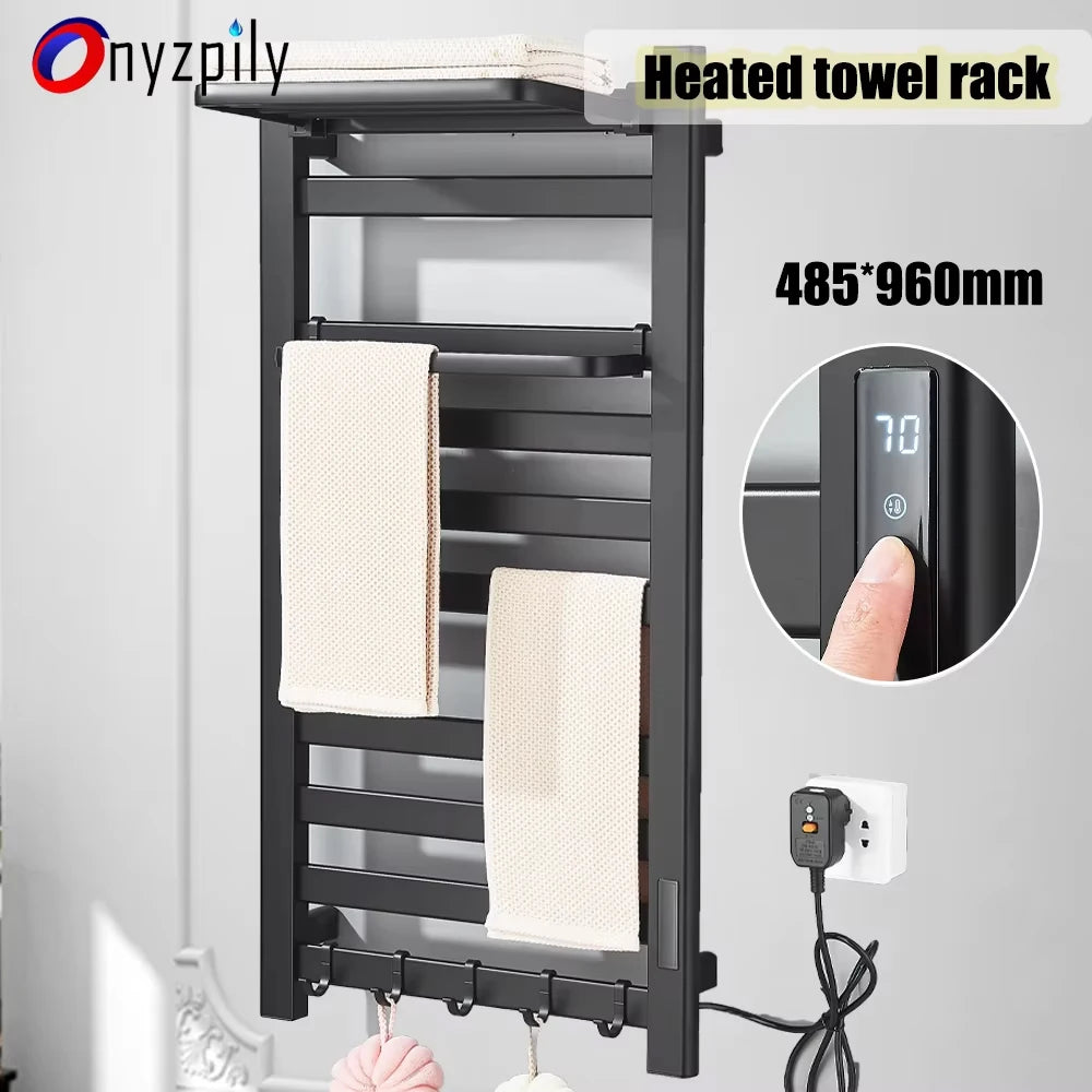 Onyzpily Electric Heated Towel Rack With Digital Touch Thermostat