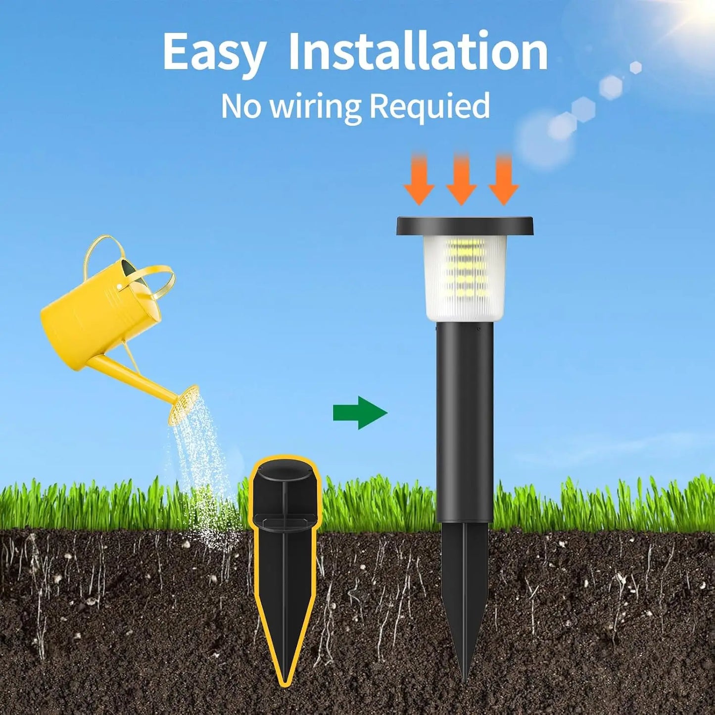 Intelamp Solar Pathway Lights Automatic Outdoor Landscape Lighting
