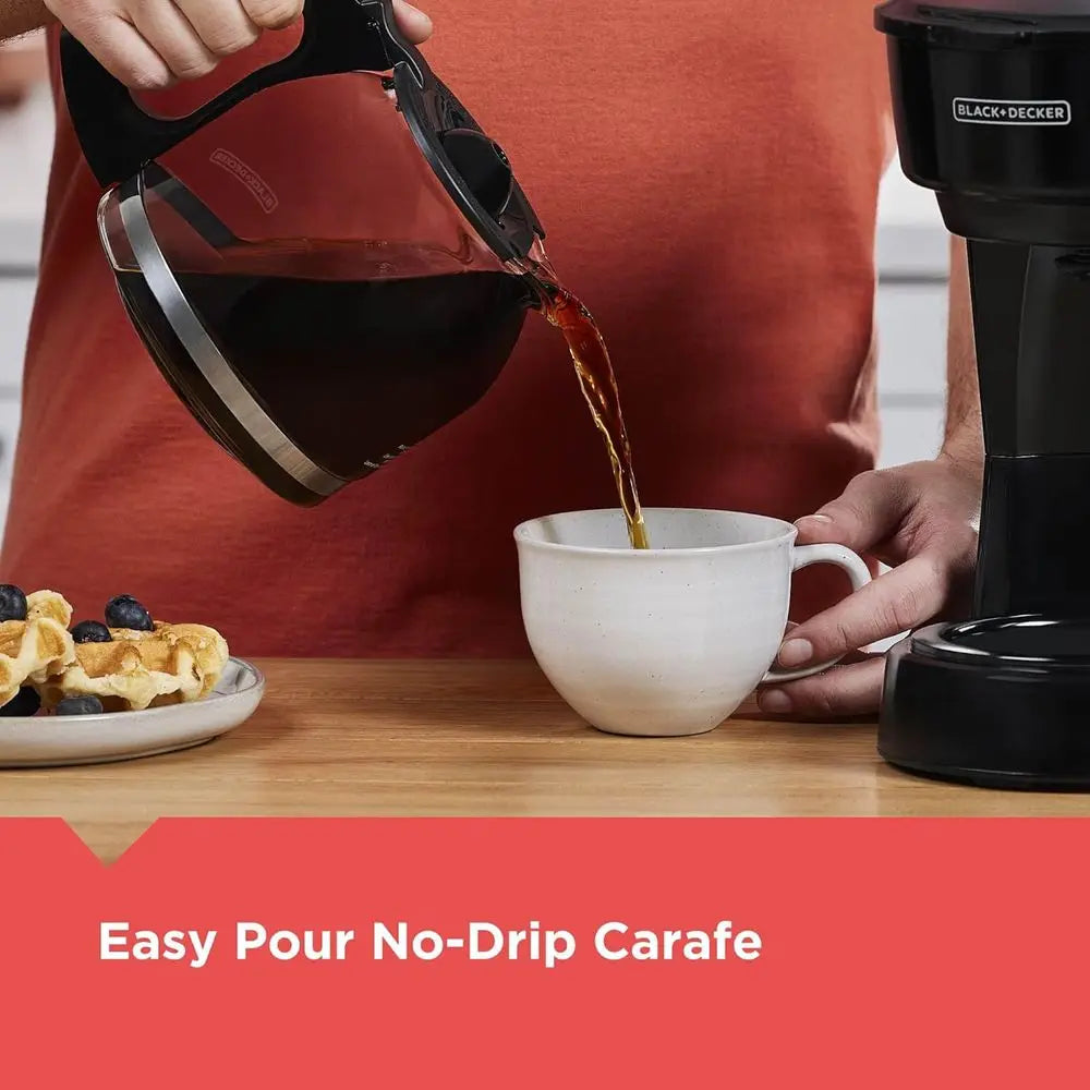 Vortex Technology Programmable Coffee Maker With Non Drip Carafe