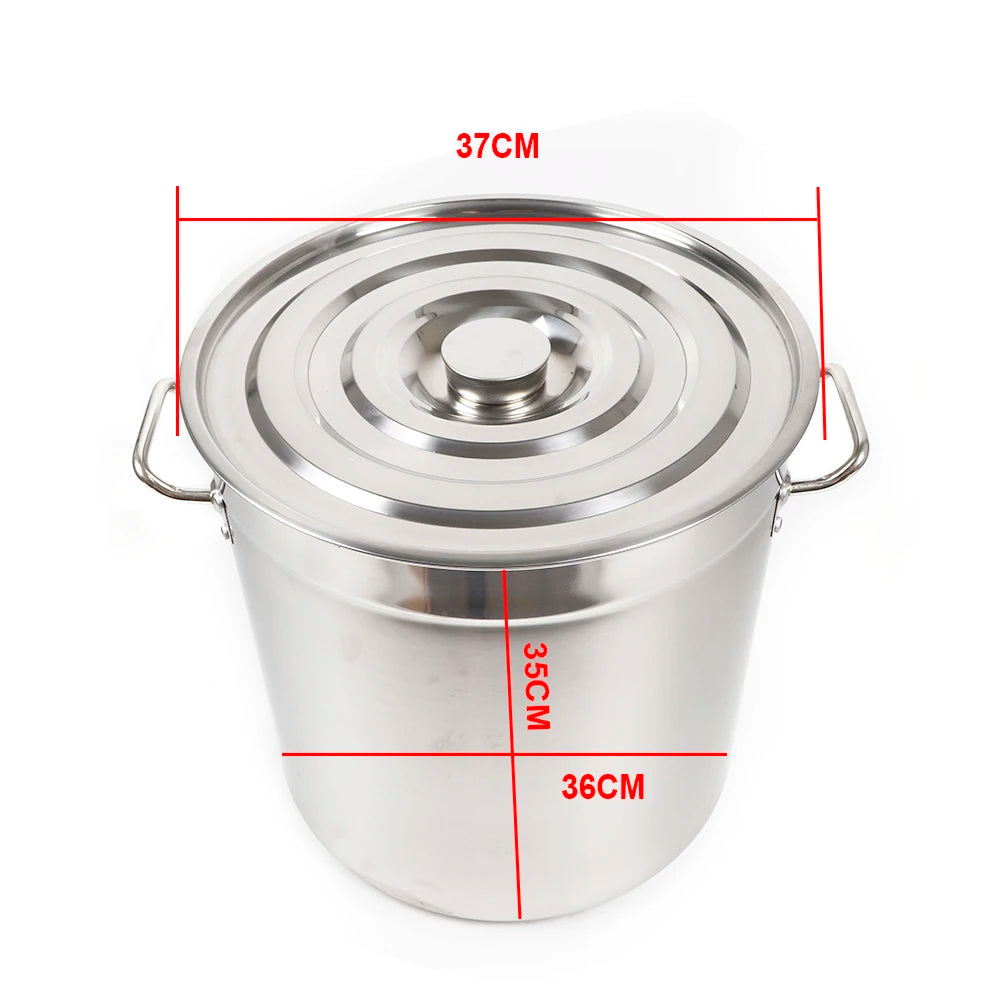 Multipurpose Thickened Stainless Steel Soup Stock Pot With Lid