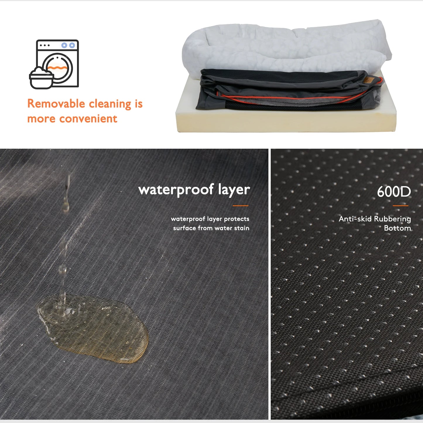BINGOPAW Dog Bed With Anti Allergy Removable Washable Cover