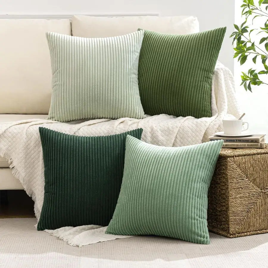 Boho Farmhouse Throw Pillow Covers Set Of 4 Nordic Corduroy